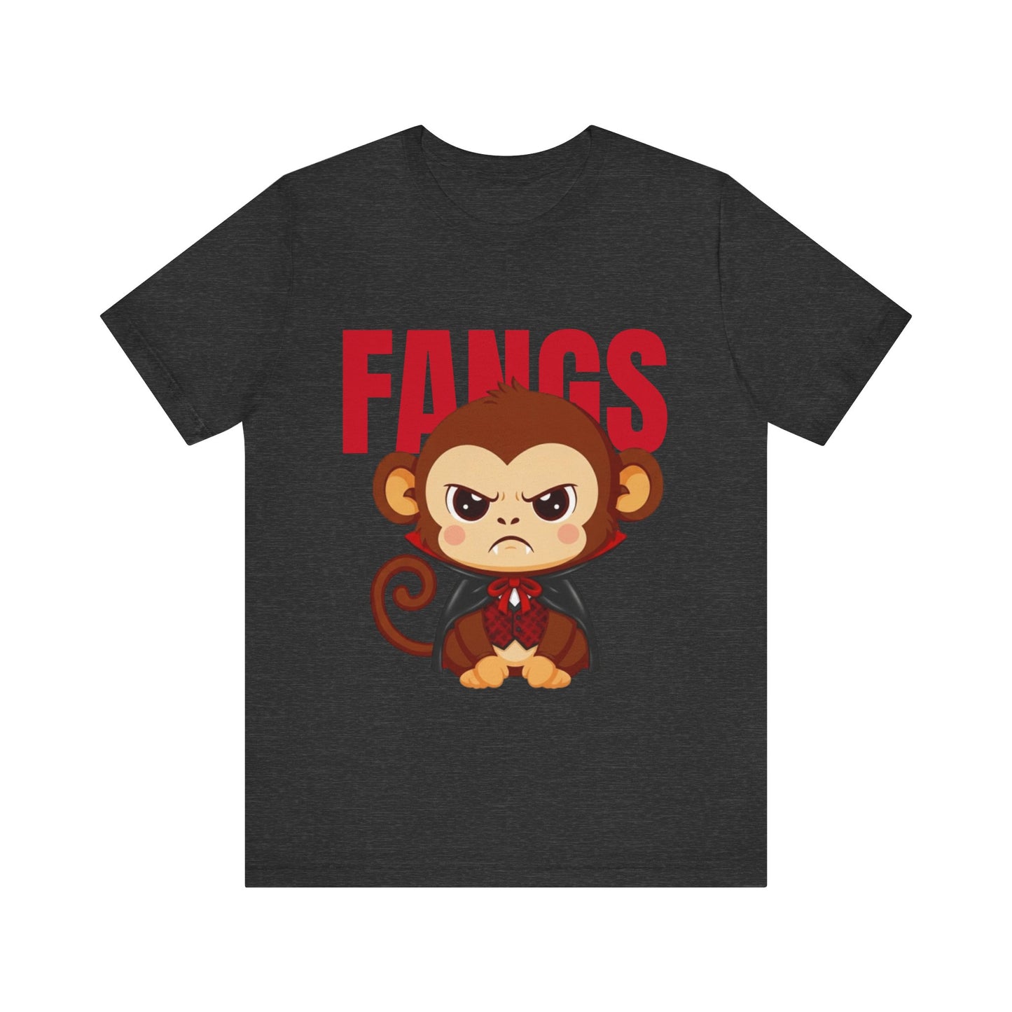 'Fangs' Monkey - Halloween T-Shirt - Fun Graphic T-Shirt, Halloween Costume, Gift for Kids, Animal Lover Apparel, Casual Wear