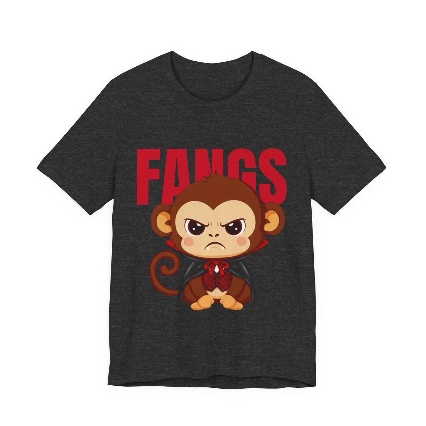 'Fangs' Monkey - Halloween T-Shirt - Fun Graphic T-Shirt, Halloween Costume, Gift for Kids, Animal Lover Apparel, Casual Wear