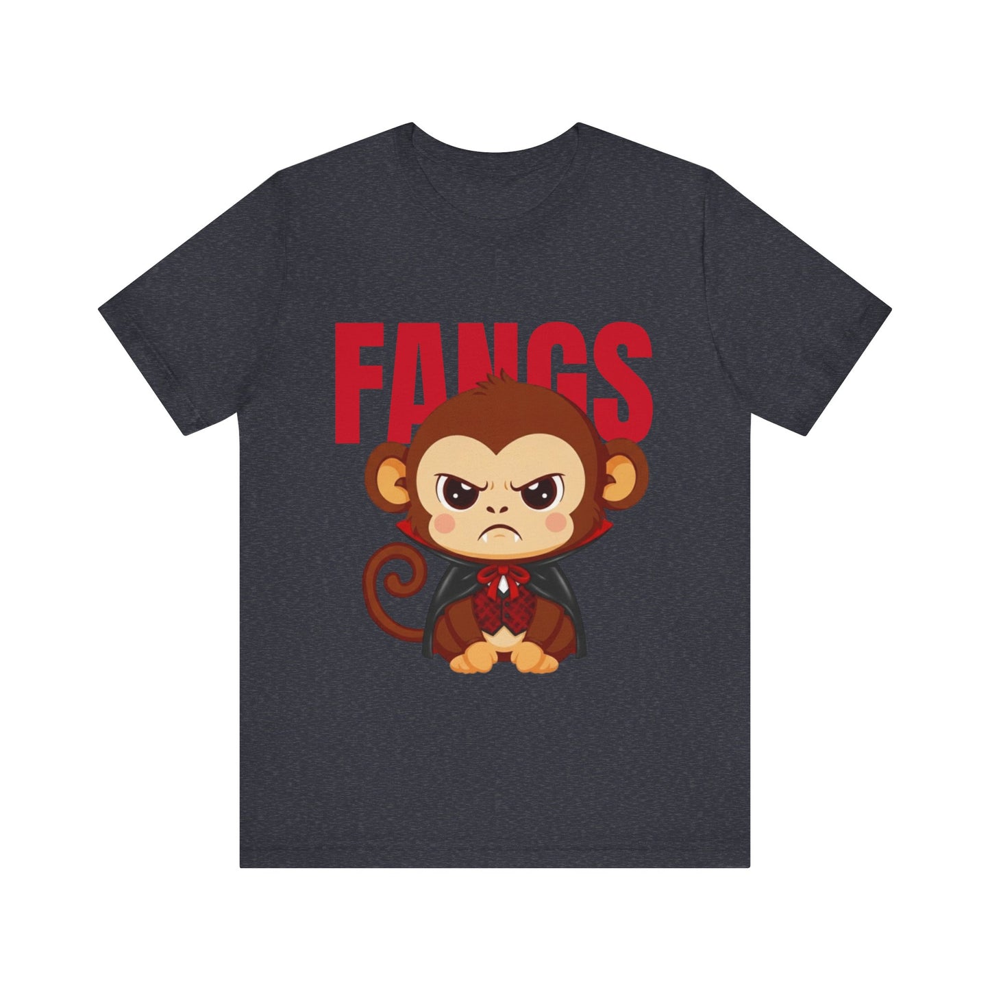 'Fangs' Monkey - Halloween T-Shirt - Fun Graphic T-Shirt, Halloween Costume, Gift for Kids, Animal Lover Apparel, Casual Wear