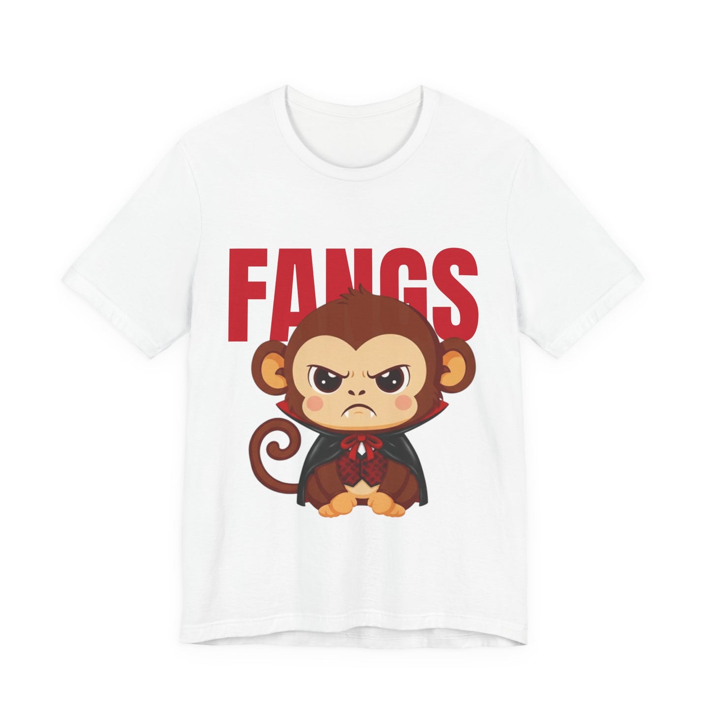 'Fangs' Monkey - Halloween T-Shirt - Fun Graphic T-Shirt, Halloween Costume, Gift for Kids, Animal Lover Apparel, Casual Wear