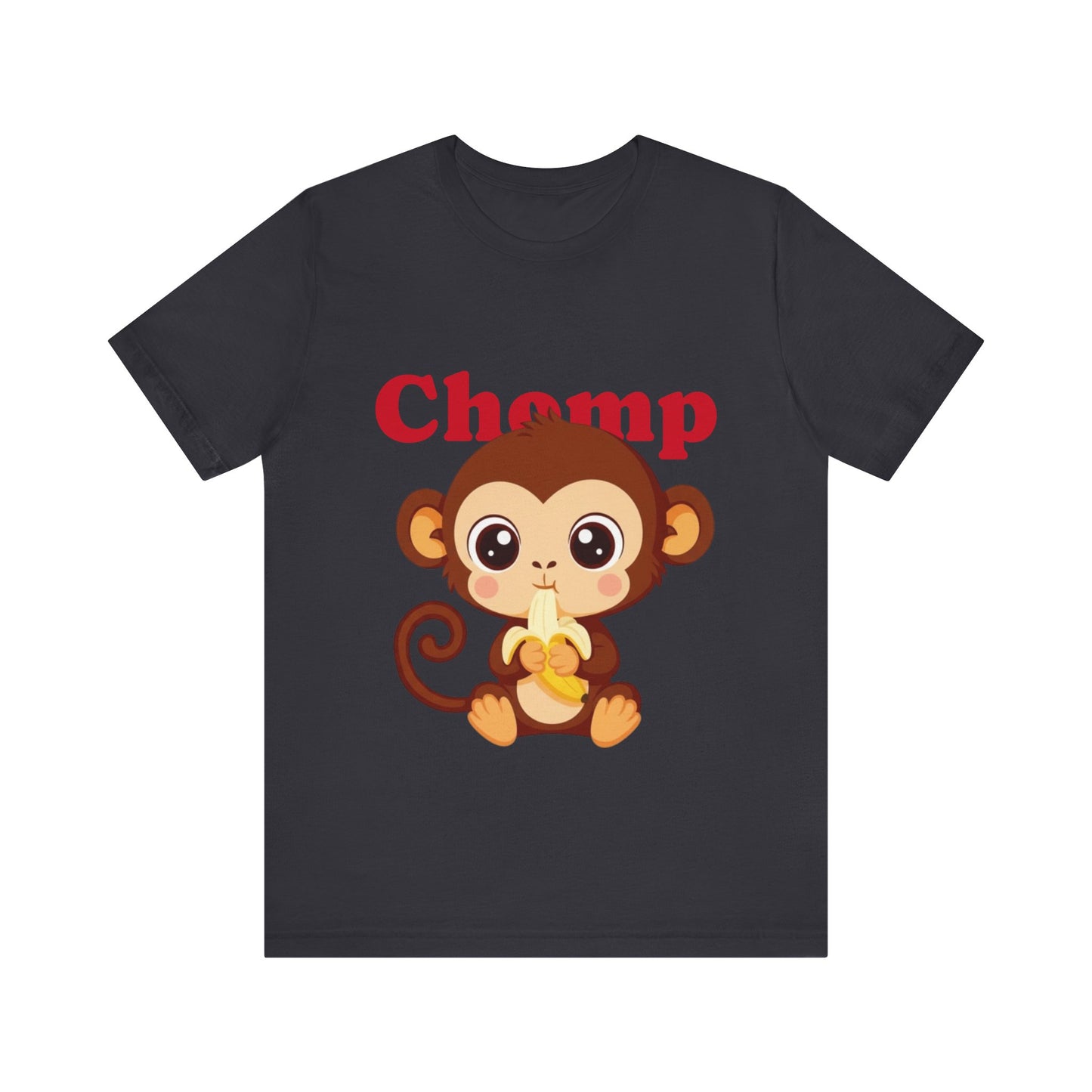 Cute Monkey Tee, Chomp Short Sleeve T-Shirt, Funny Animal Shirt, Unique Gift for Kids, Birthday Outfit, Fun Casual Wear