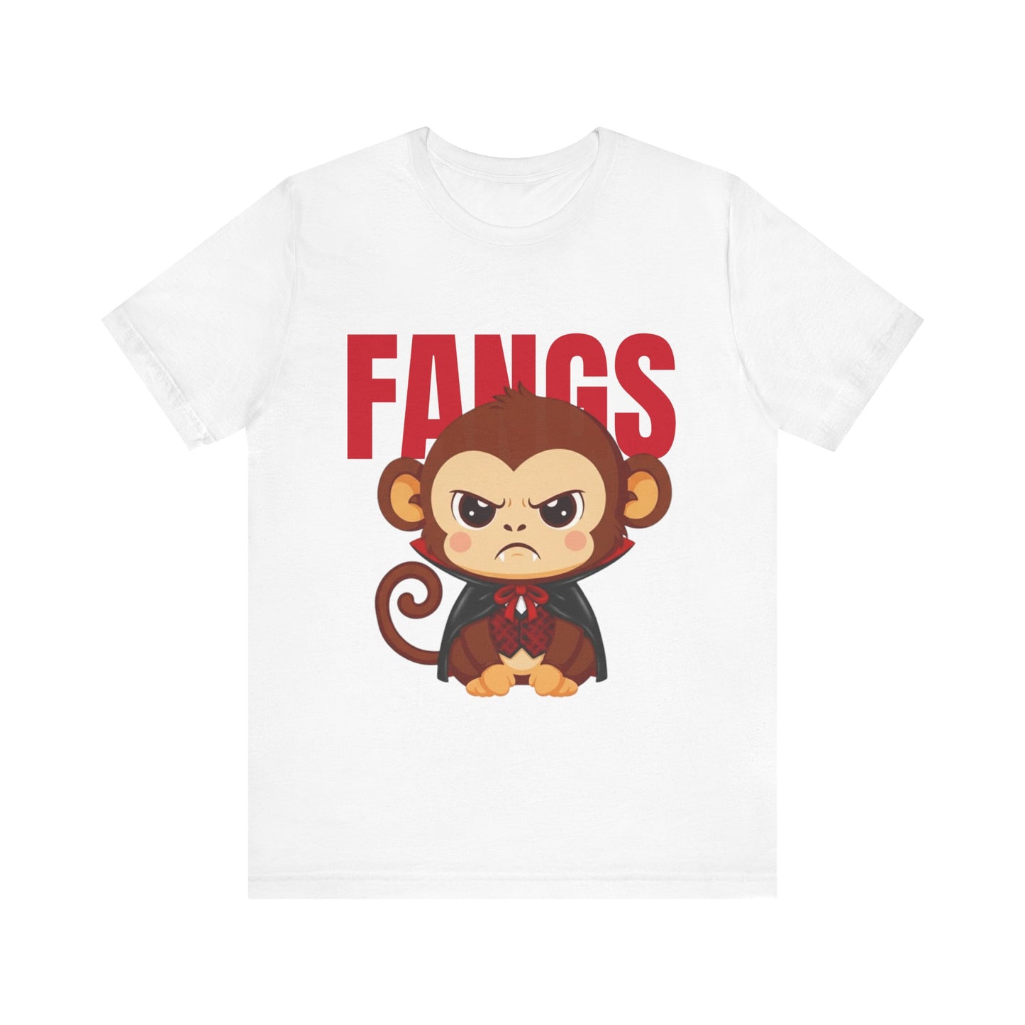 'Fangs' Monkey - Halloween T-Shirt - Fun Graphic T-Shirt, Halloween Costume, Gift for Kids, Animal Lover Apparel, Casual Wear