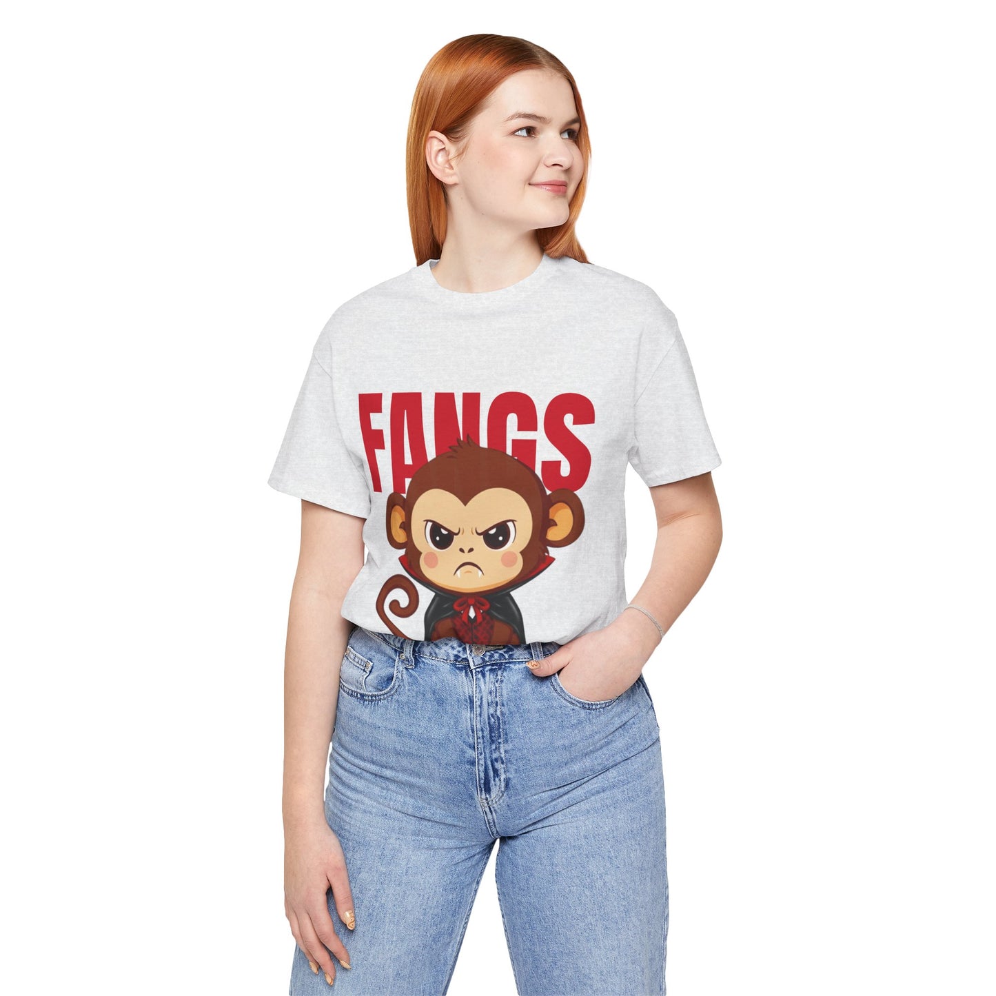 'Fangs' Monkey - Halloween T-Shirt - Fun Graphic T-Shirt, Halloween Costume, Gift for Kids, Animal Lover Apparel, Casual Wear