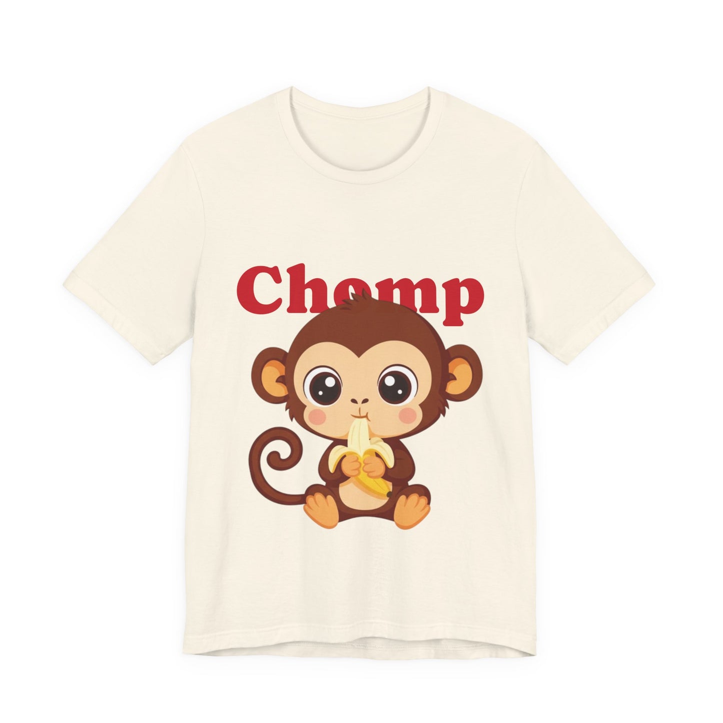 Cute Monkey Tee, Chomp Short Sleeve T-Shirt, Funny Animal Shirt, Unique Gift for Kids, Birthday Outfit, Fun Casual Wear