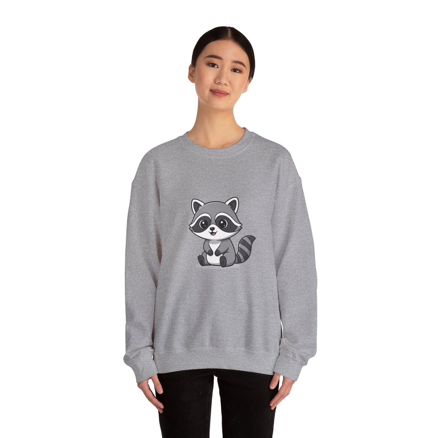 Cute Raccoon Crewneck Sweatshirt, Cozy Unisex Pullover, Animal Lover Gift, Soft Fall Graphic Sweatshirt