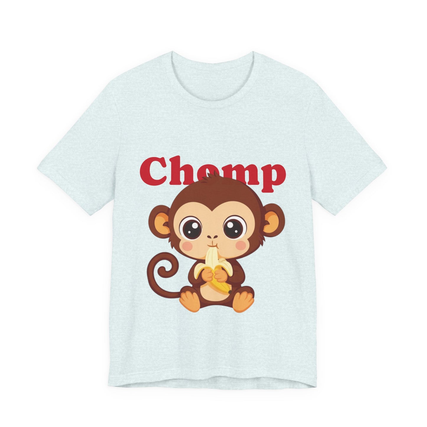 Cute Monkey Tee, Chomp Short Sleeve T-Shirt, Funny Animal Shirt, Unique Gift for Kids, Birthday Outfit, Fun Casual Wear