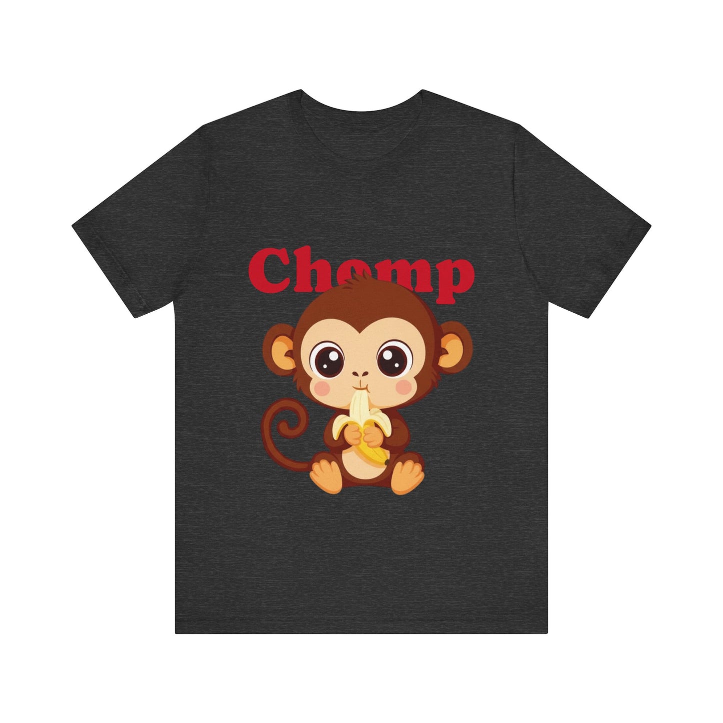 Cute Monkey Tee, Chomp Short Sleeve T-Shirt, Funny Animal Shirt, Unique Gift for Kids, Birthday Outfit, Fun Casual Wear
