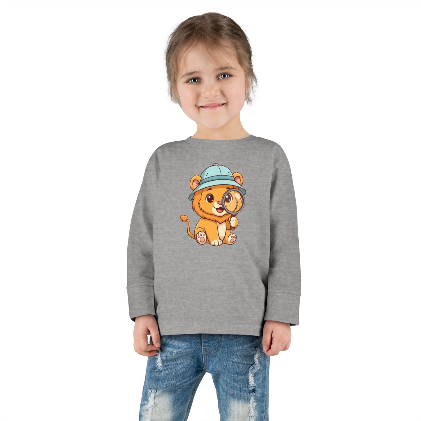 Adorable Toddler Lion Explorer Long Sleeve Tee