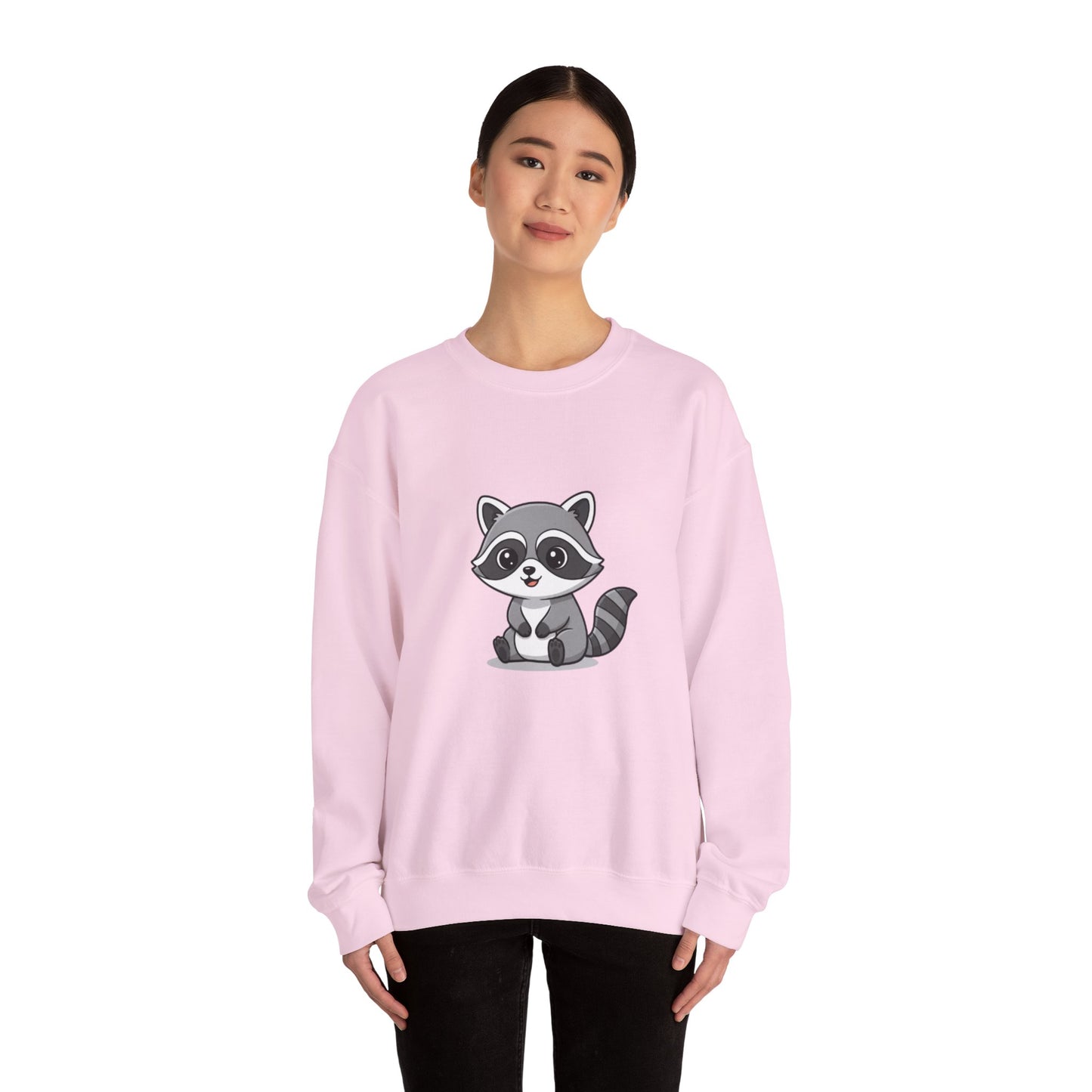 Cute Raccoon Crewneck Sweatshirt, Cozy Unisex Pullover, Animal Lover Gift, Soft Fall Graphic Sweatshirt