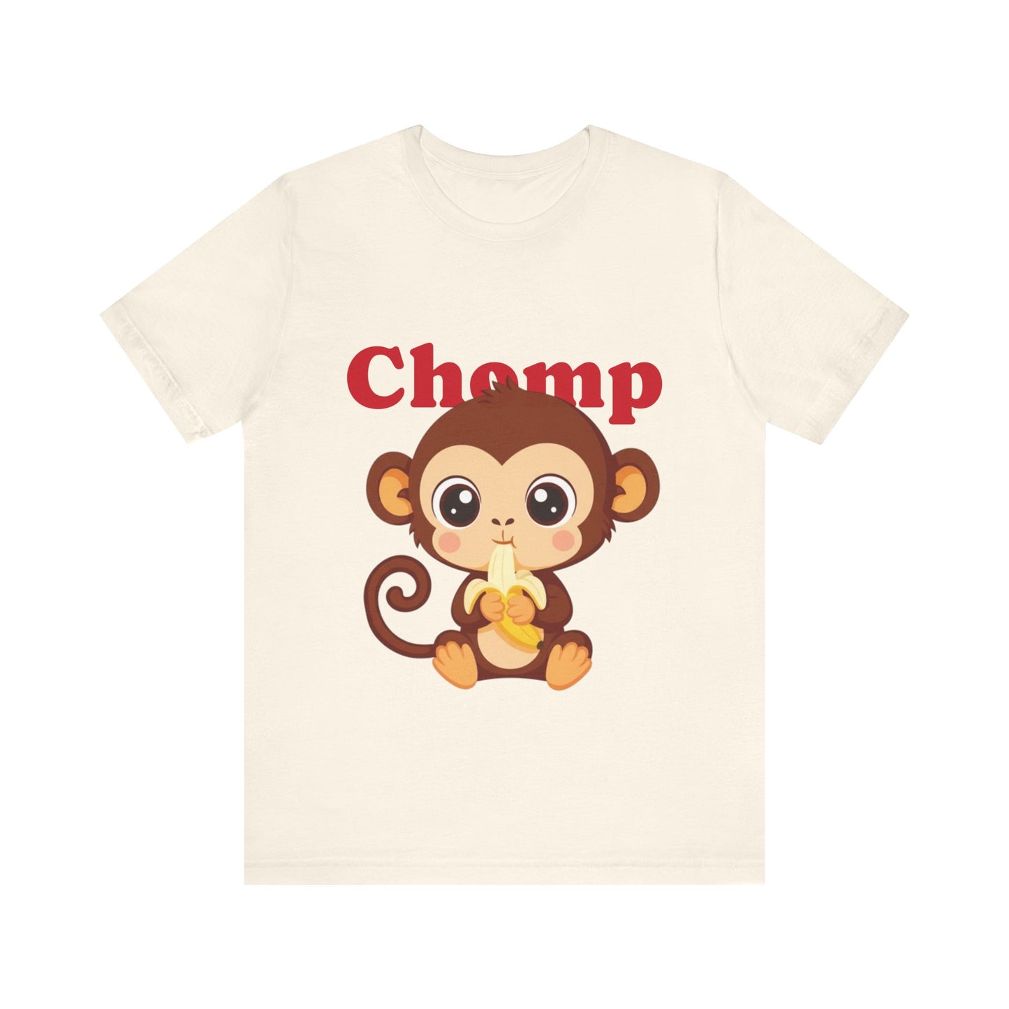 Cute Monkey Tee, Chomp Short Sleeve T-Shirt, Funny Animal Shirt, Unique Gift for Kids, Birthday Outfit, Fun Casual Wear
