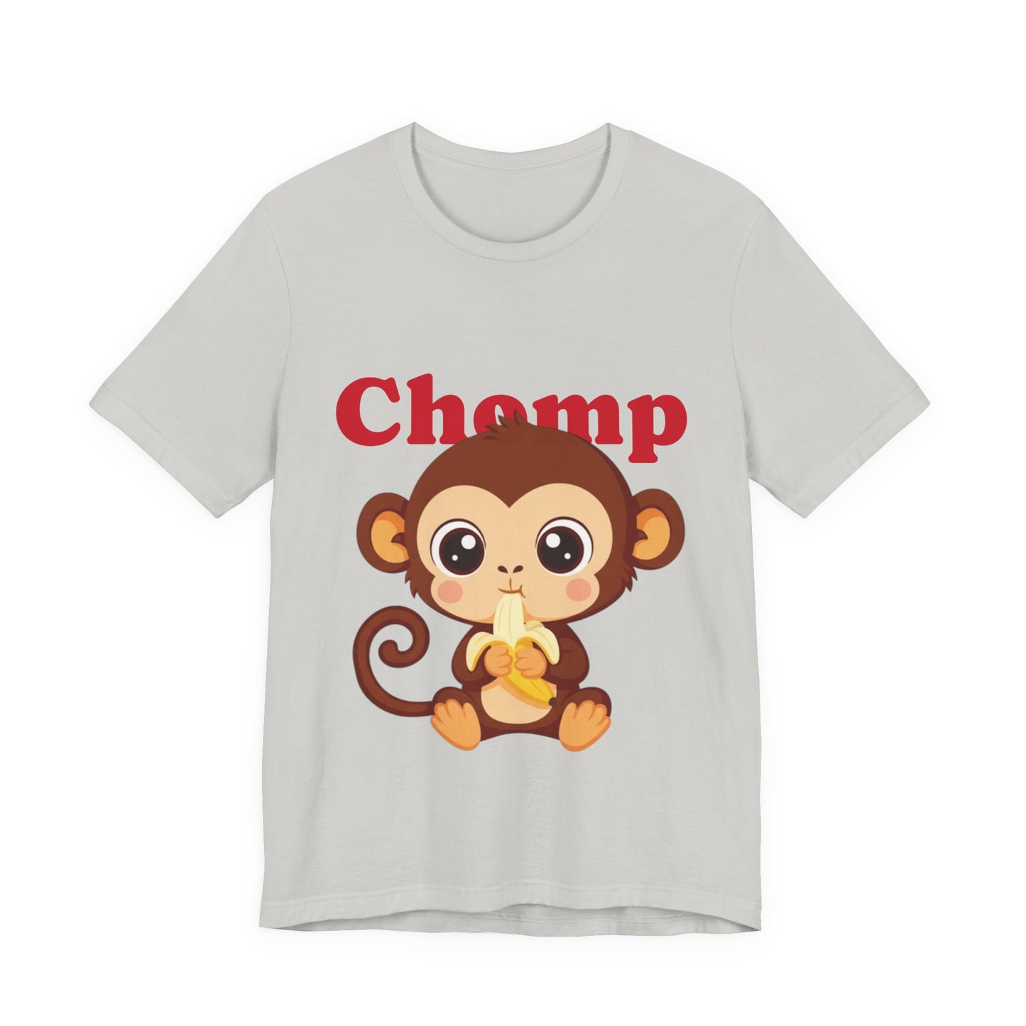 Cute Monkey Tee, Chomp Short Sleeve T-Shirt, Funny Animal Shirt, Unique Gift for Kids, Birthday Outfit, Fun Casual Wear