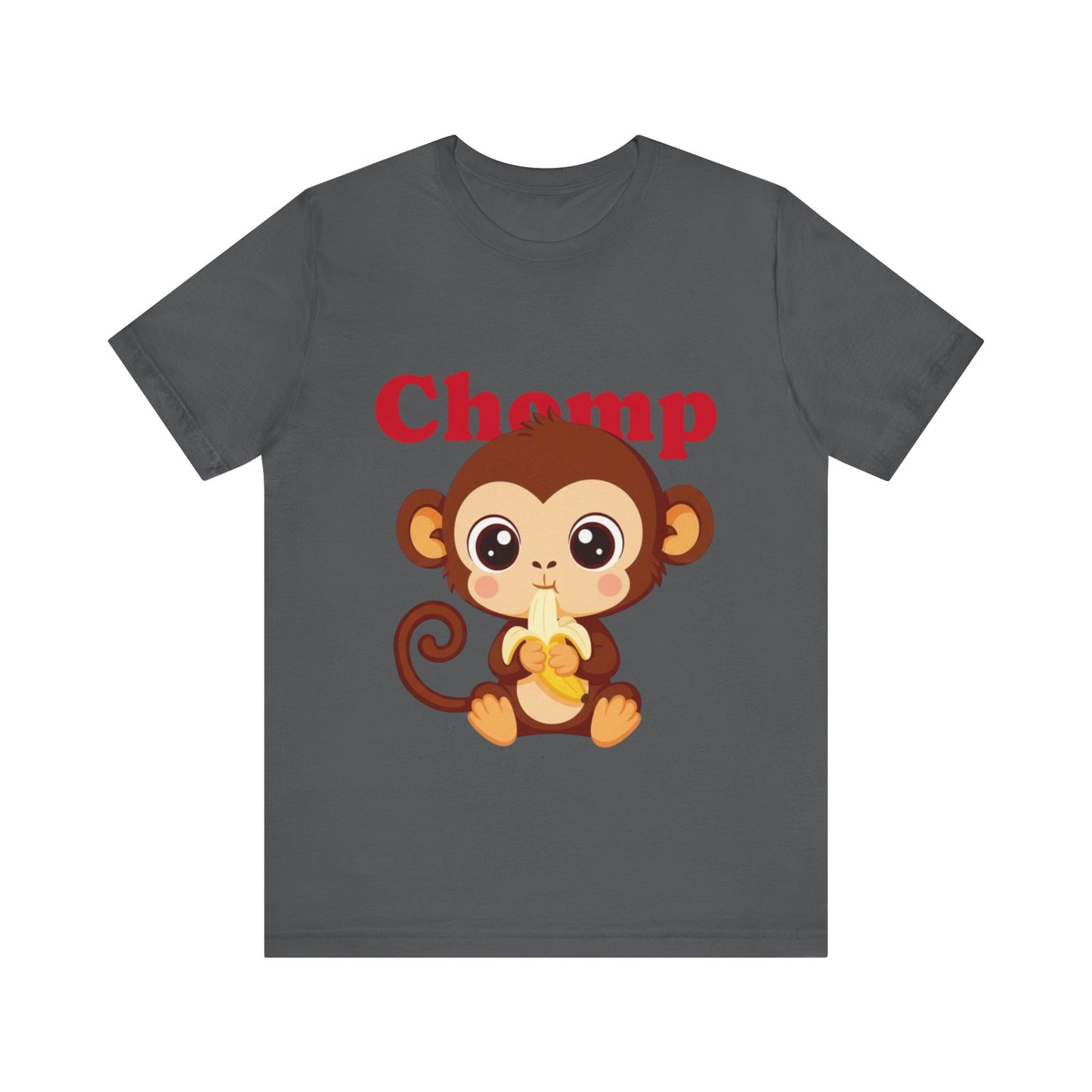 Cute Monkey Tee, Chomp Short Sleeve T-Shirt, Funny Animal Shirt, Unique Gift for Kids, Birthday Outfit, Fun Casual Wear