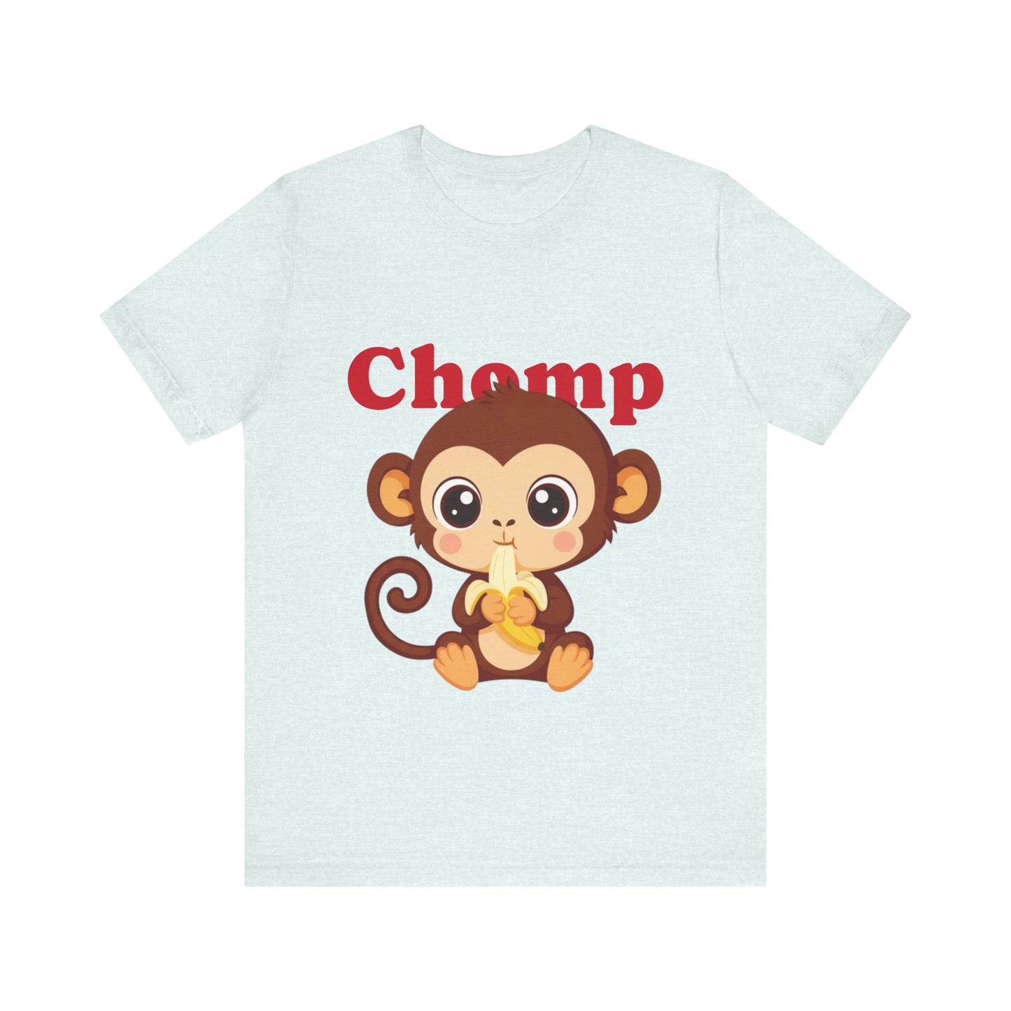 Cute Monkey Tee, Chomp Short Sleeve T-Shirt, Funny Animal Shirt, Unique Gift for Kids, Birthday Outfit, Fun Casual Wear