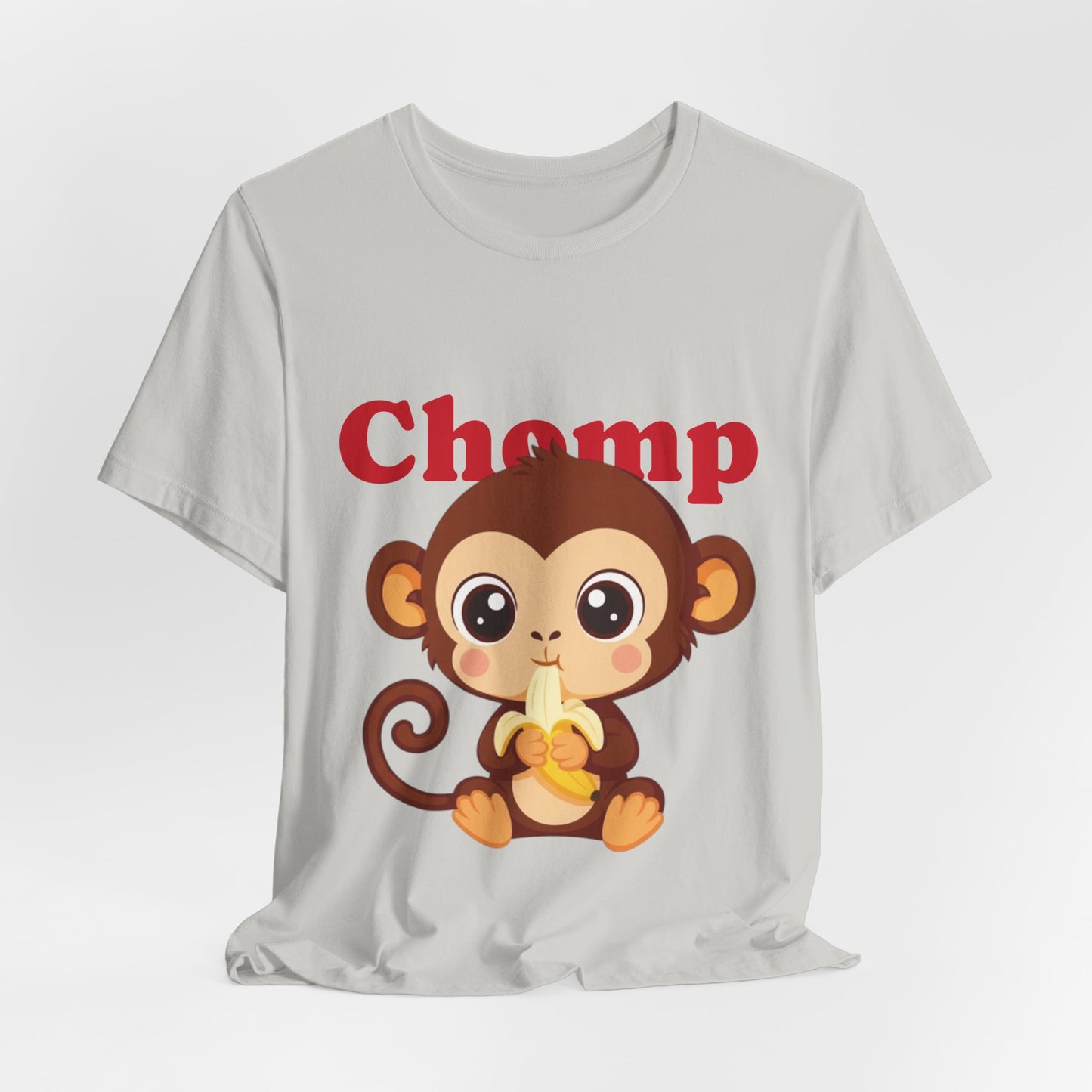 Cute Monkey Tee, Chomp Short Sleeve T-Shirt, Funny Animal Shirt, Unique Gift for Kids, Birthday Outfit, Fun Casual Wear
