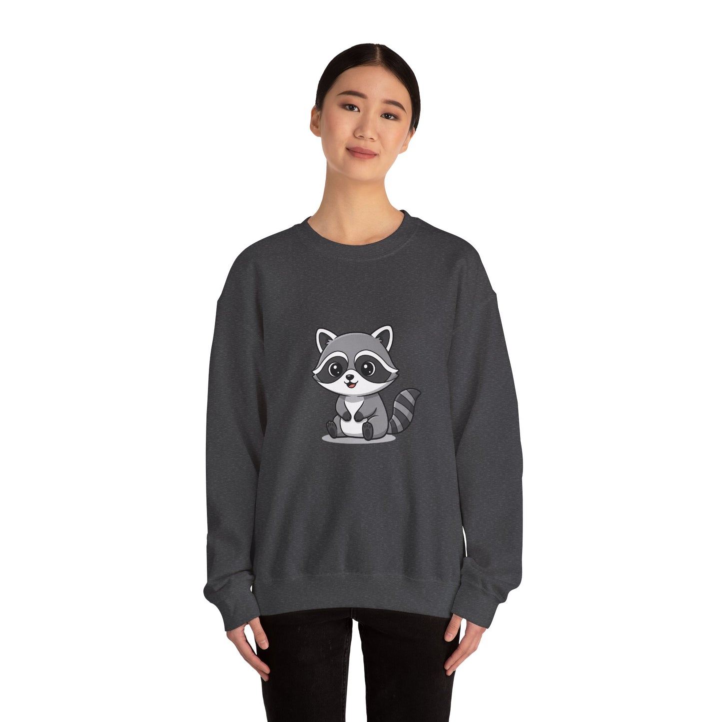 Cute Raccoon Crewneck Sweatshirt, Cozy Unisex Pullover, Animal Lover Gift, Soft Fall Graphic Sweatshirt