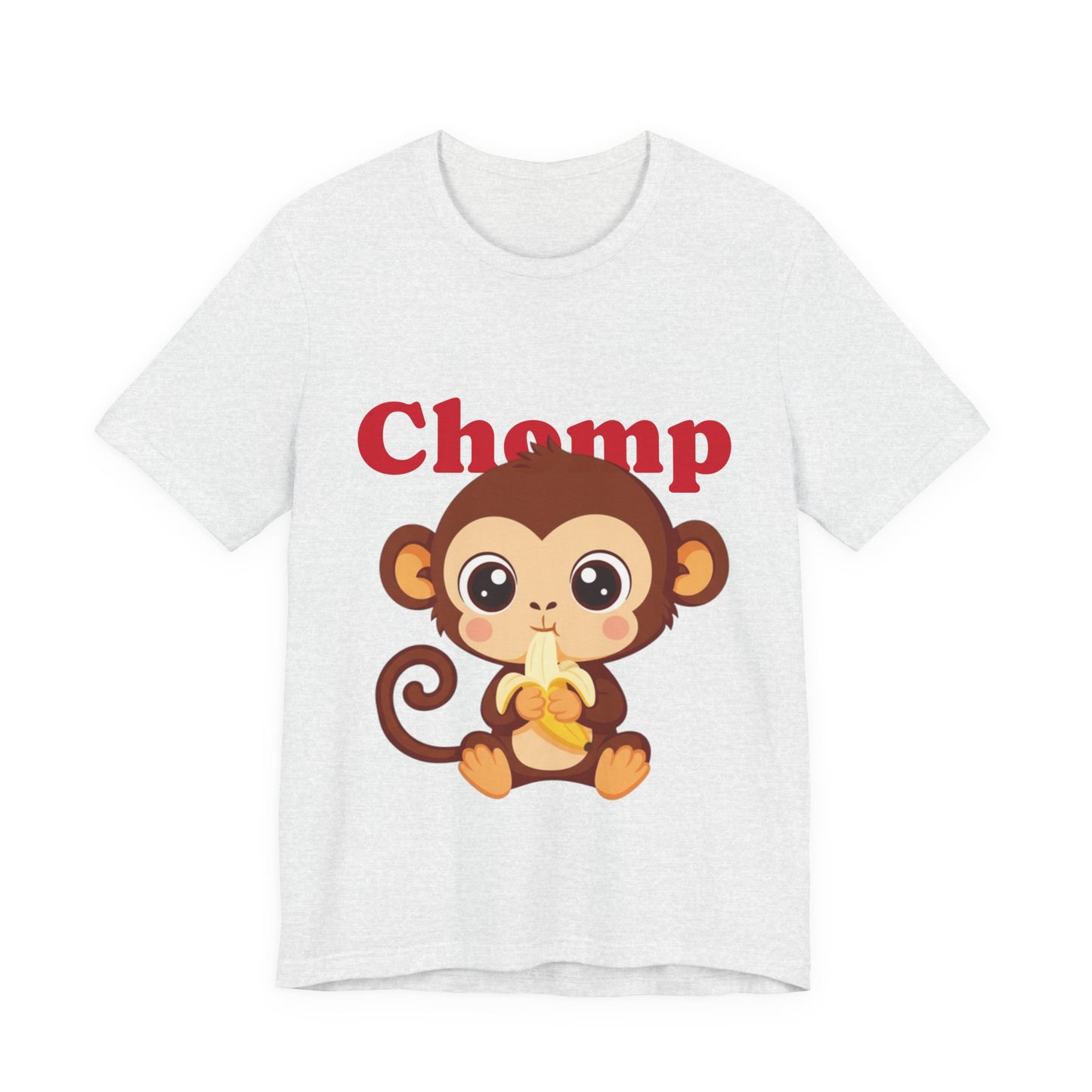 Cute Monkey Tee, Chomp Short Sleeve T-Shirt, Funny Animal Shirt, Unique Gift for Kids, Birthday Outfit, Fun Casual Wear