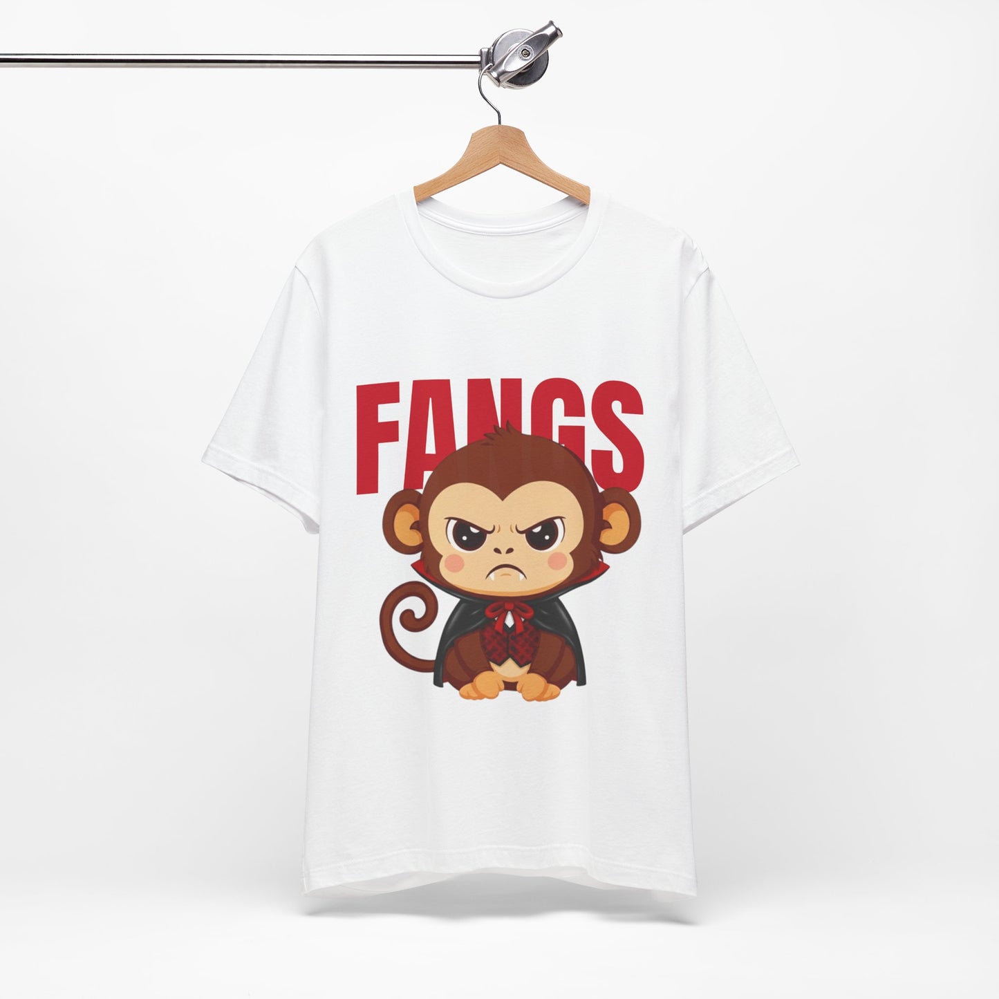 'Fangs' Monkey - Halloween T-Shirt - Fun Graphic T-Shirt, Halloween Costume, Gift for Kids, Animal Lover Apparel, Casual Wear