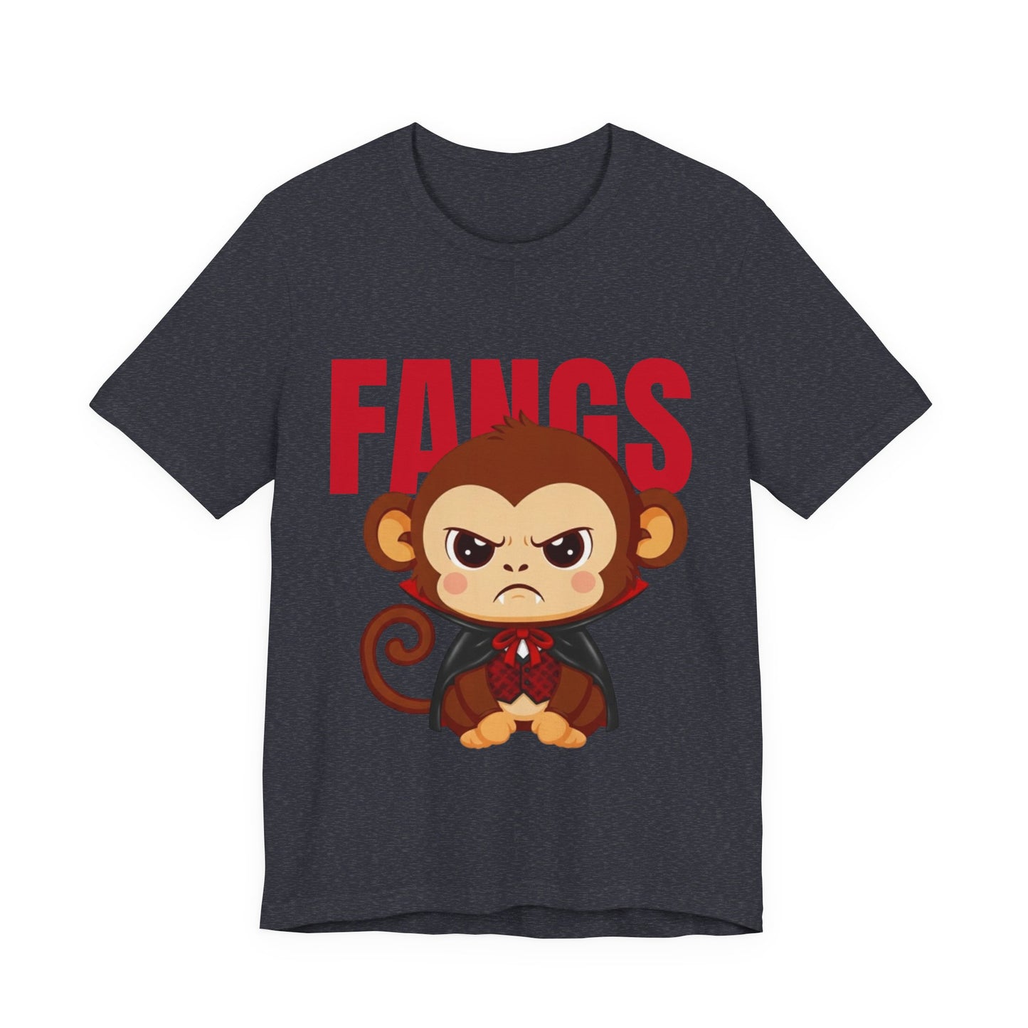 'Fangs' Monkey - Halloween T-Shirt - Fun Graphic T-Shirt, Halloween Costume, Gift for Kids, Animal Lover Apparel, Casual Wear