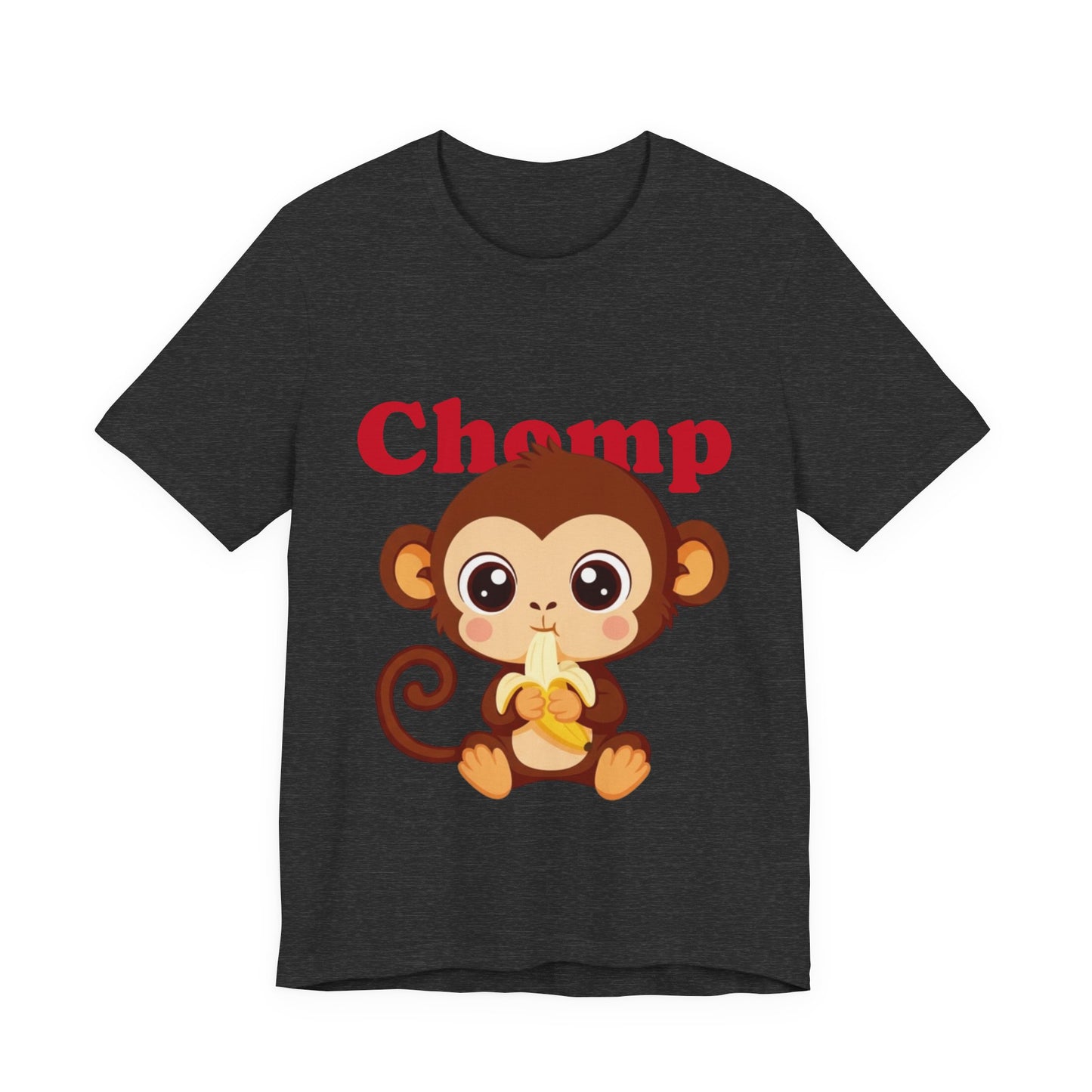 Cute Monkey Tee, Chomp Short Sleeve T-Shirt, Funny Animal Shirt, Unique Gift for Kids, Birthday Outfit, Fun Casual Wear