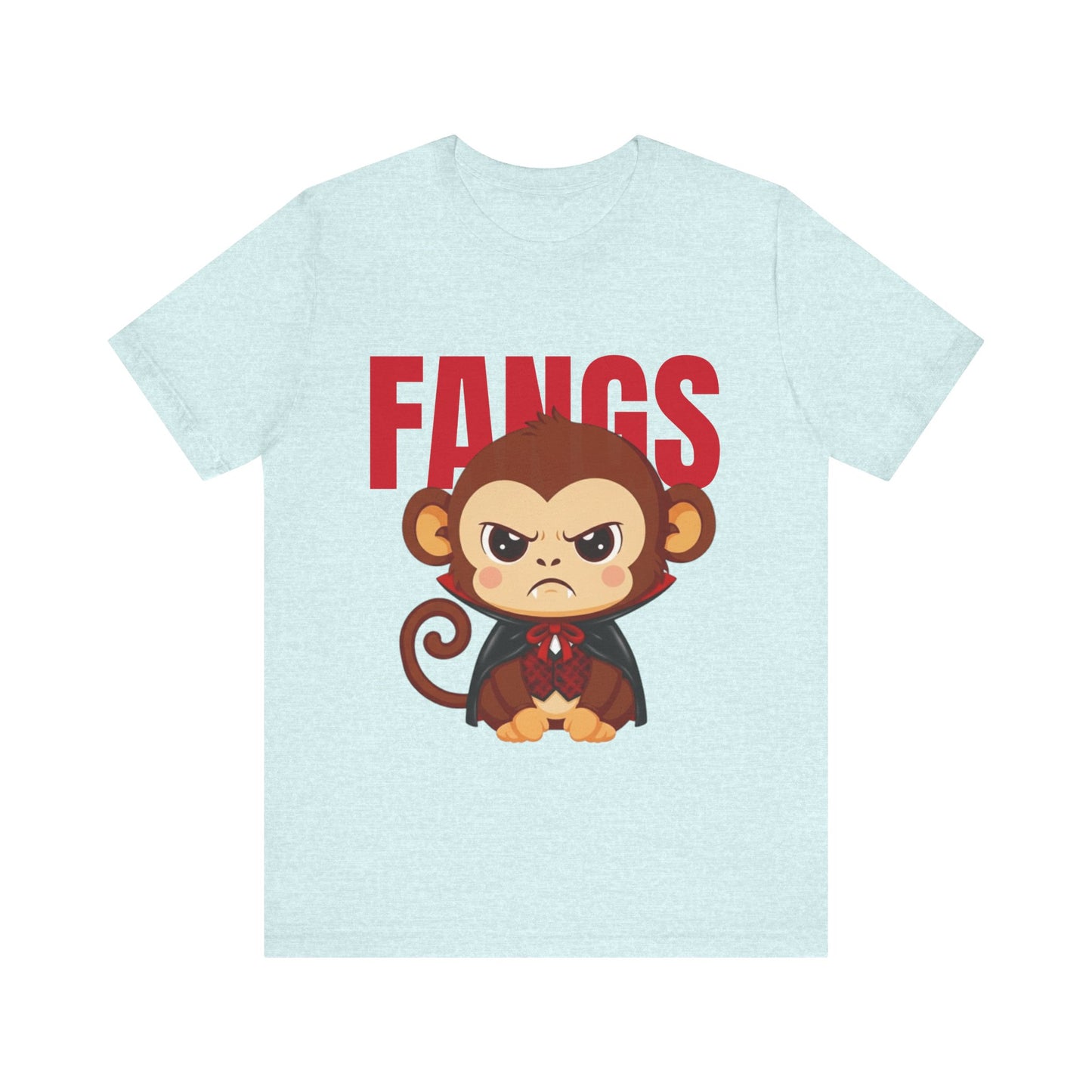 'Fangs' Monkey - Halloween T-Shirt - Fun Graphic T-Shirt, Halloween Costume, Gift for Kids, Animal Lover Apparel, Casual Wear