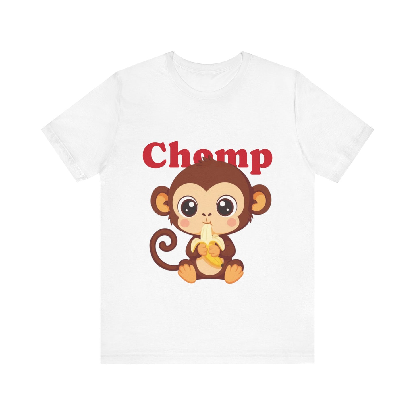 Cute Monkey Tee, Chomp Short Sleeve T-Shirt, Funny Animal Shirt, Unique Gift for Kids, Birthday Outfit, Fun Casual Wear