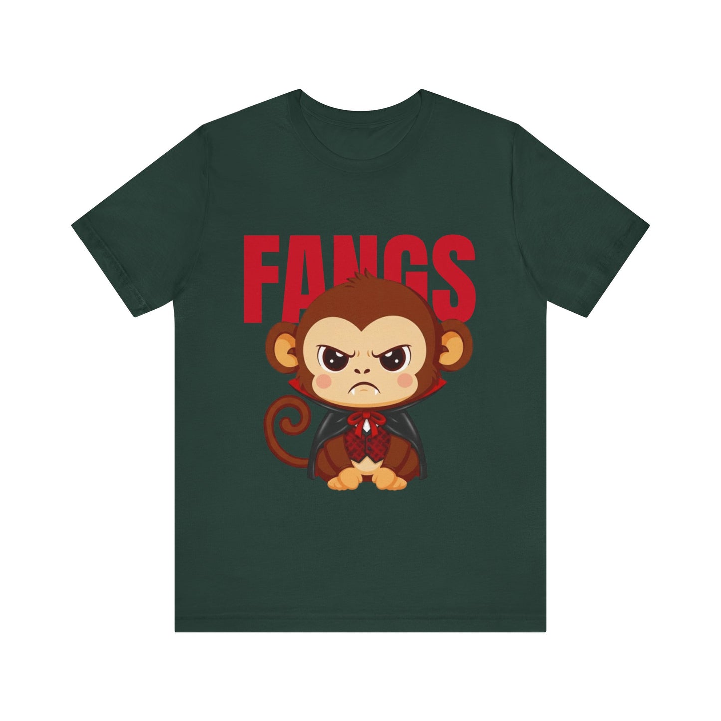 'Fangs' Monkey - Halloween T-Shirt - Fun Graphic T-Shirt, Halloween Costume, Gift for Kids, Animal Lover Apparel, Casual Wear