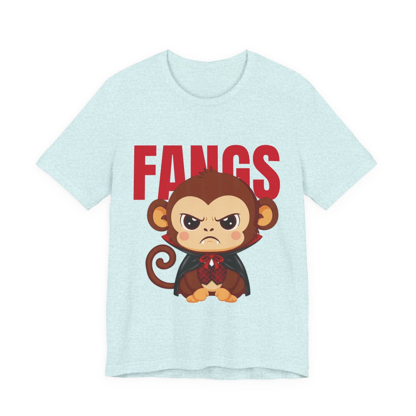 'Fangs' Monkey - Halloween T-Shirt - Fun Graphic T-Shirt, Halloween Costume, Gift for Kids, Animal Lover Apparel, Casual Wear