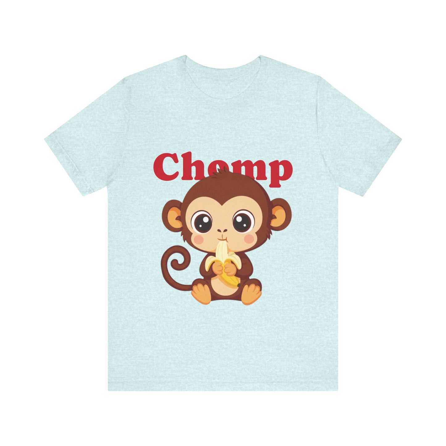 Cute Monkey Tee, Chomp Short Sleeve T-Shirt, Funny Animal Shirt, Unique Gift for Kids, Birthday Outfit, Fun Casual Wear