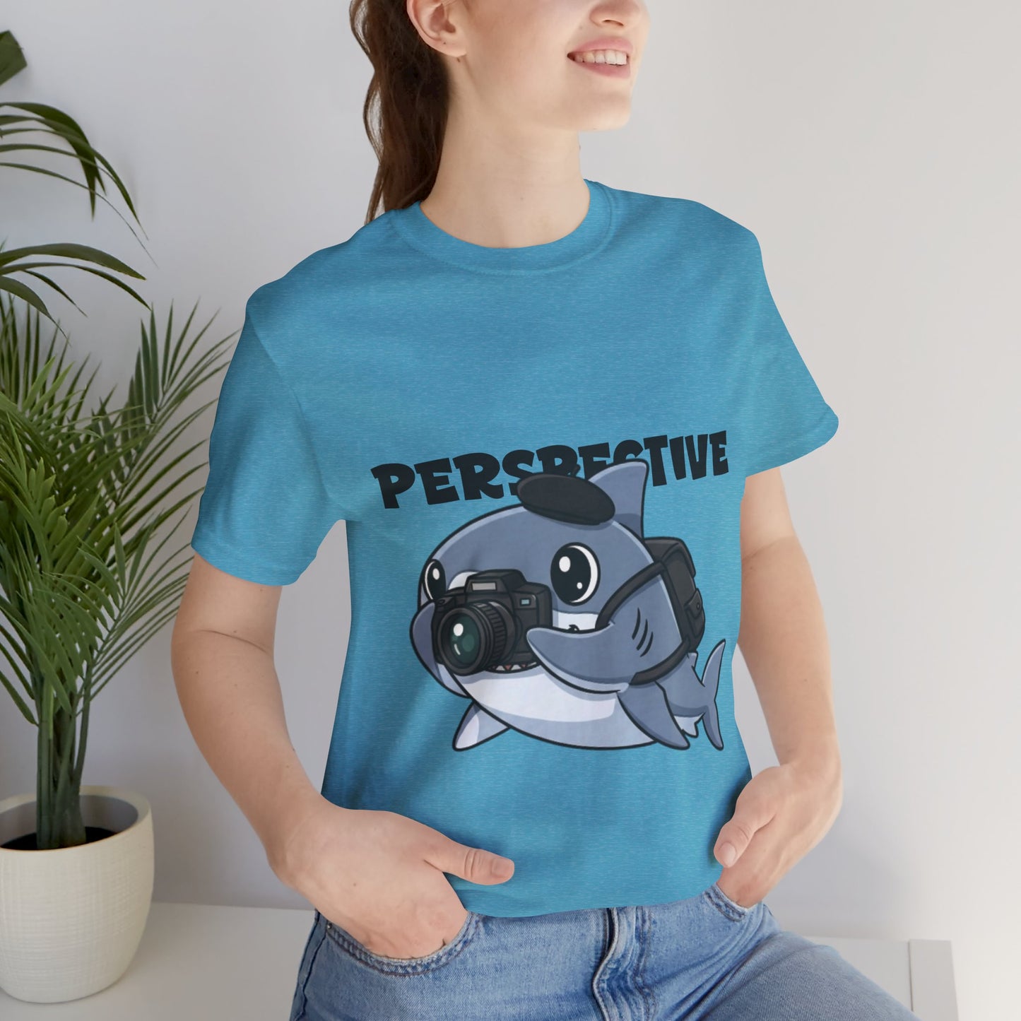 Camera Shark Tee, Fun Graphic T-Shirt for Photographers, Gift for Shark Lovers, Casual Wear, Unique Pet-Themed Apparel