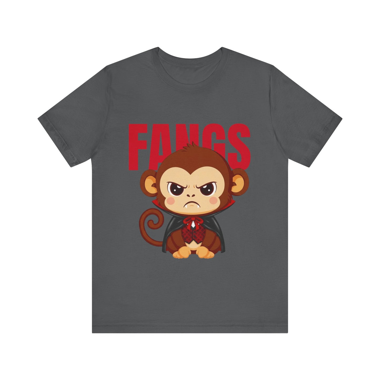 'Fangs' Monkey - Halloween T-Shirt - Fun Graphic T-Shirt, Halloween Costume, Gift for Kids, Animal Lover Apparel, Casual Wear