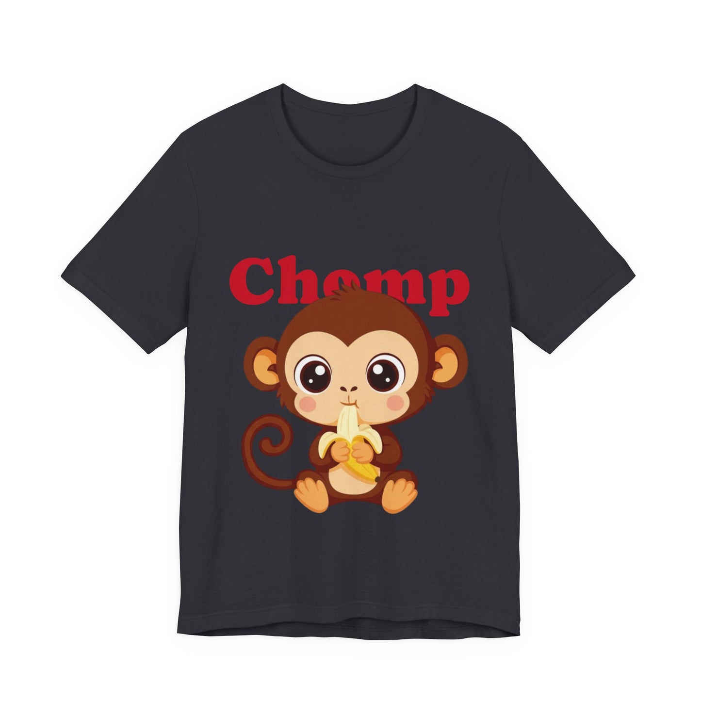 Cute Monkey Tee, Chomp Short Sleeve T-Shirt, Funny Animal Shirt, Unique Gift for Kids, Birthday Outfit, Fun Casual Wear