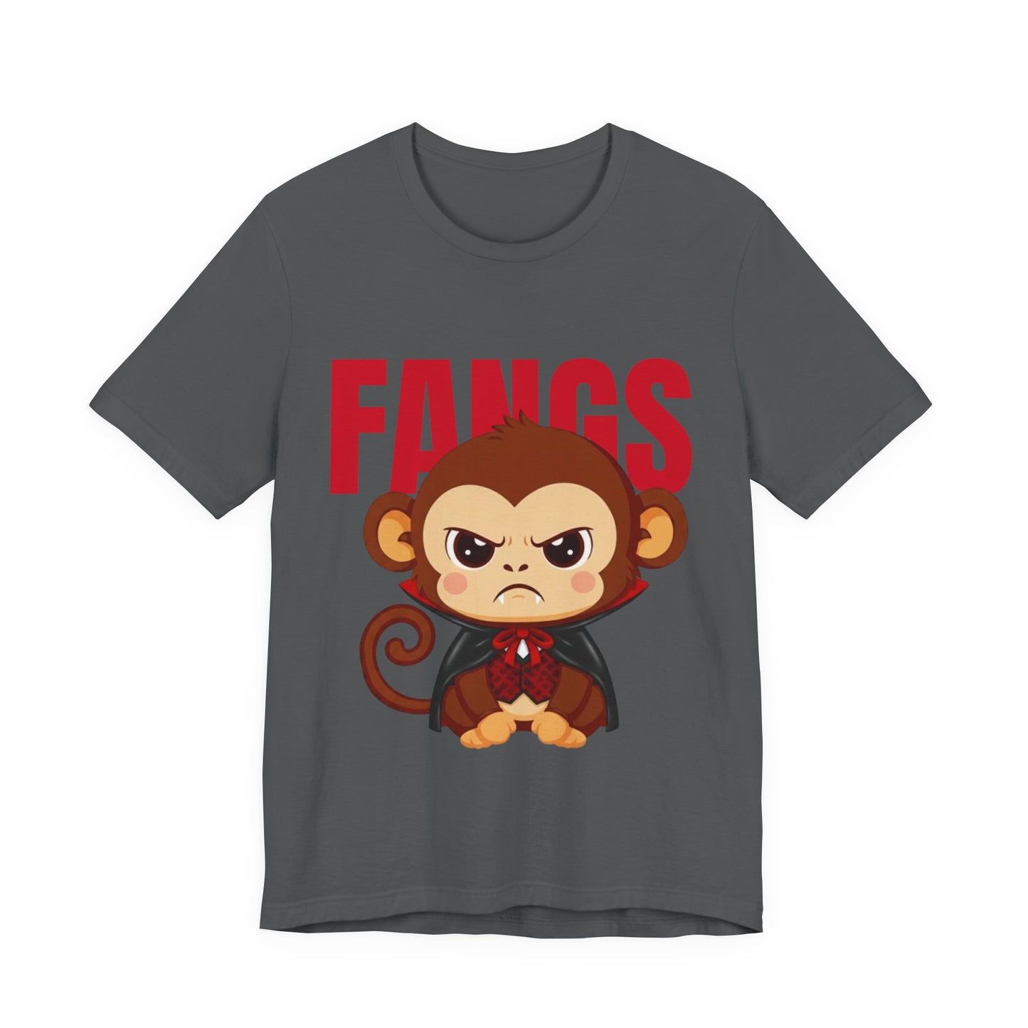 'Fangs' Monkey - Halloween T-Shirt - Fun Graphic T-Shirt, Halloween Costume, Gift for Kids, Animal Lover Apparel, Casual Wear