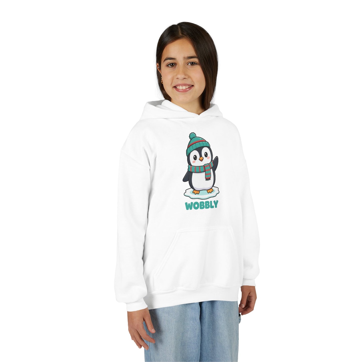 Wobbly Penguin Youth Hoodie