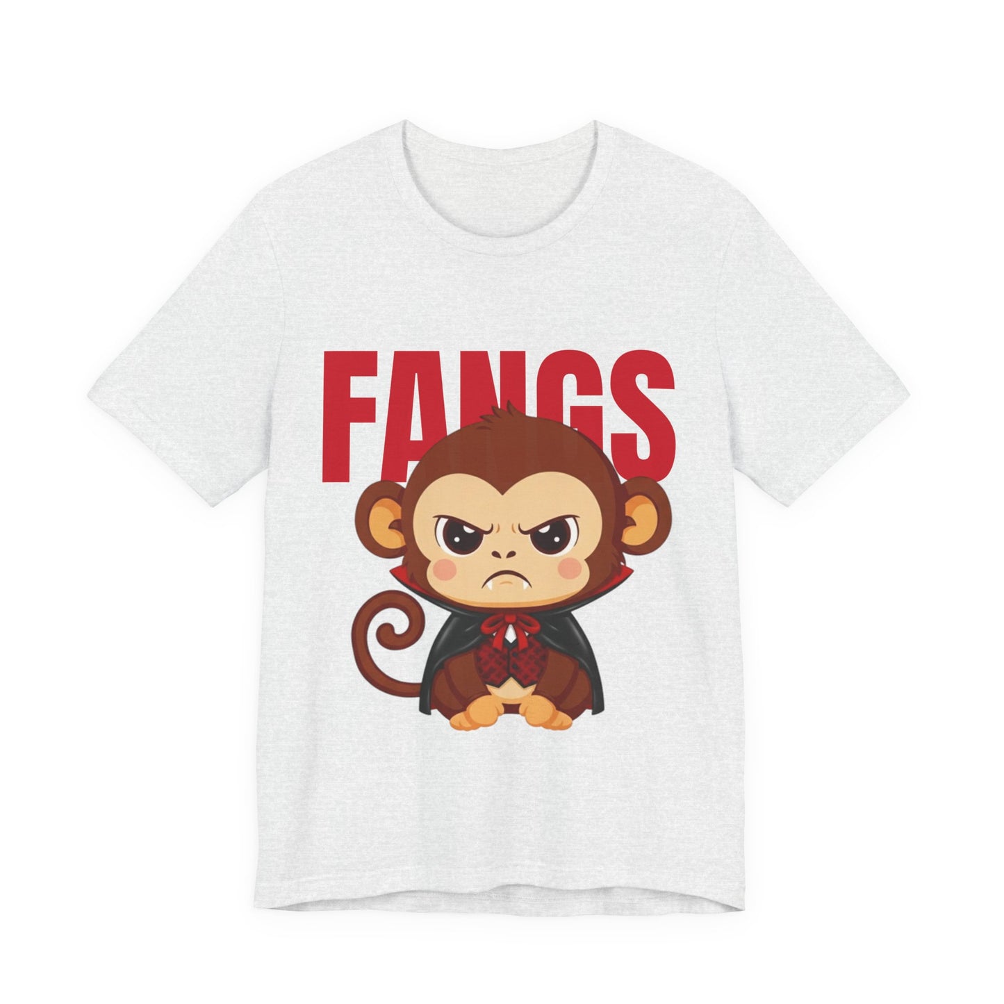'Fangs' Monkey - Halloween T-Shirt - Fun Graphic T-Shirt, Halloween Costume, Gift for Kids, Animal Lover Apparel, Casual Wear