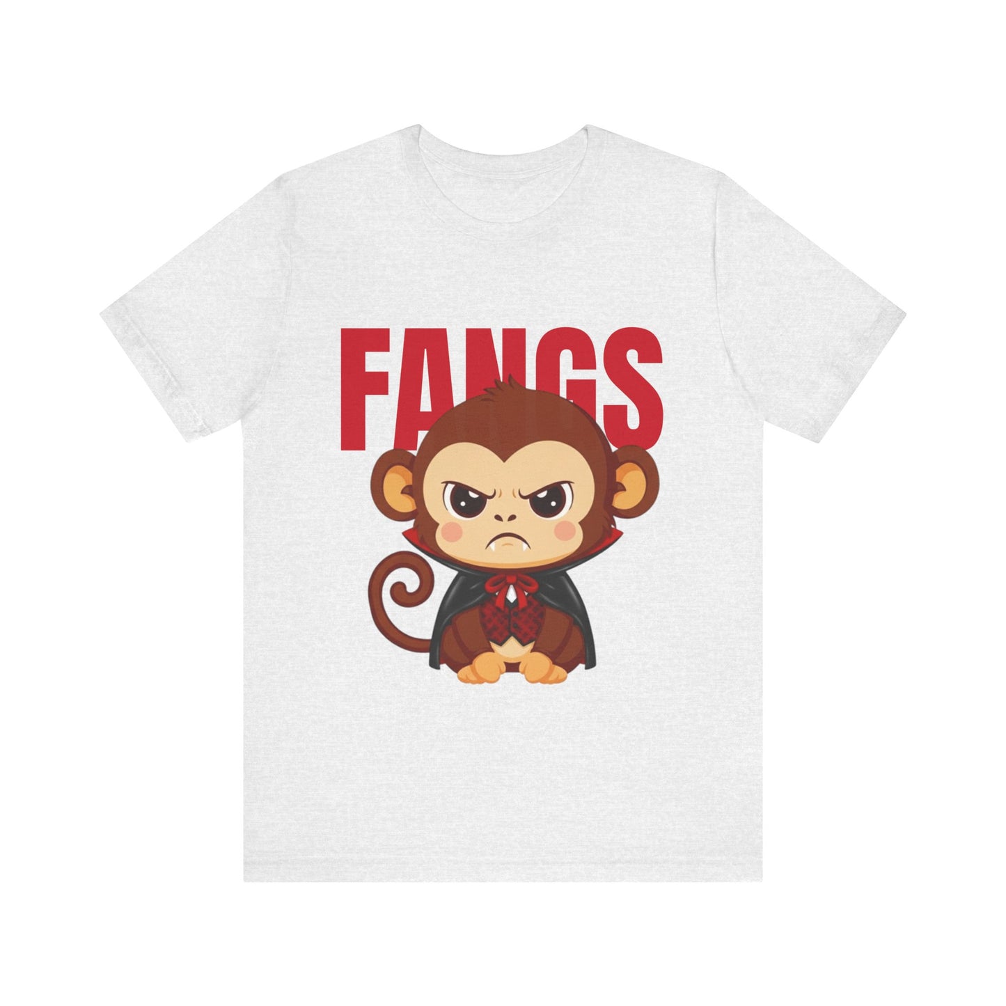 'Fangs' Monkey - Halloween T-Shirt - Fun Graphic T-Shirt, Halloween Costume, Gift for Kids, Animal Lover Apparel, Casual Wear