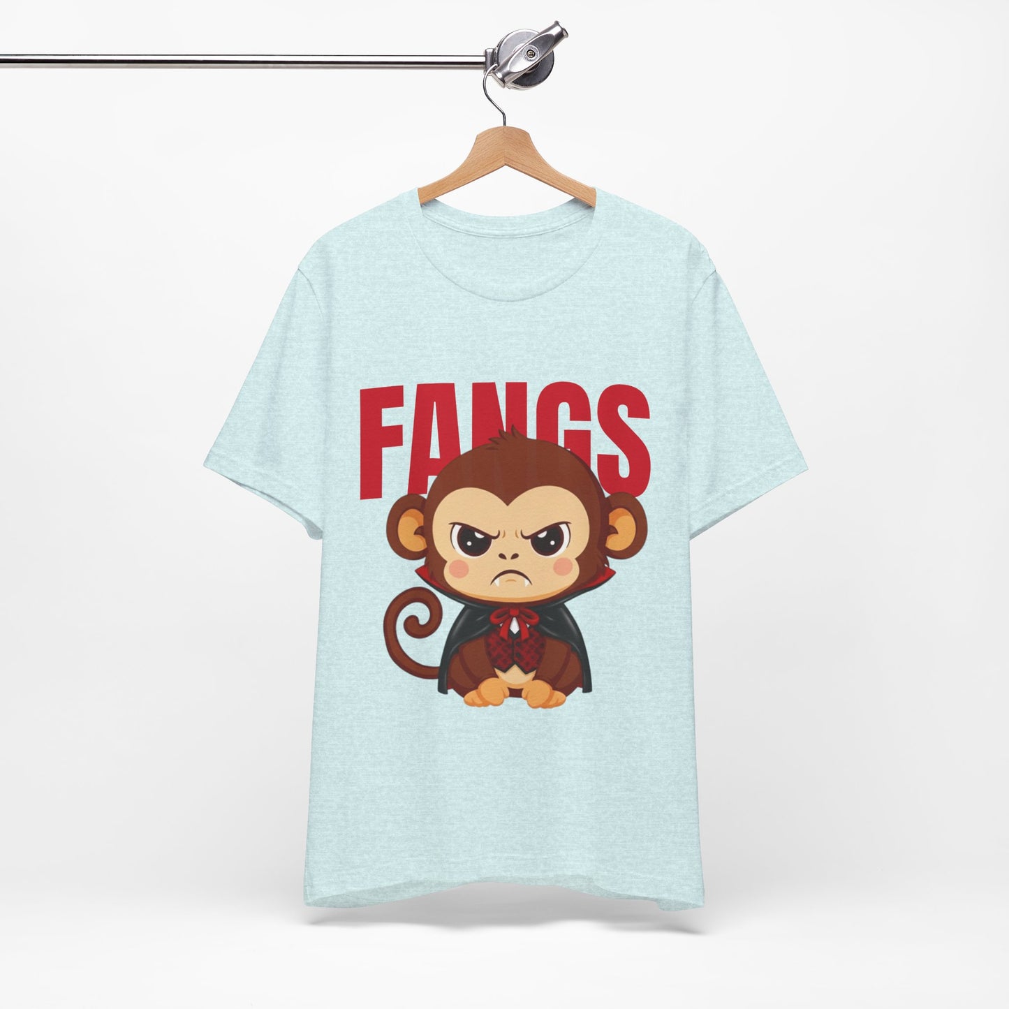 'Fangs' Monkey - Halloween T-Shirt - Fun Graphic T-Shirt, Halloween Costume, Gift for Kids, Animal Lover Apparel, Casual Wear