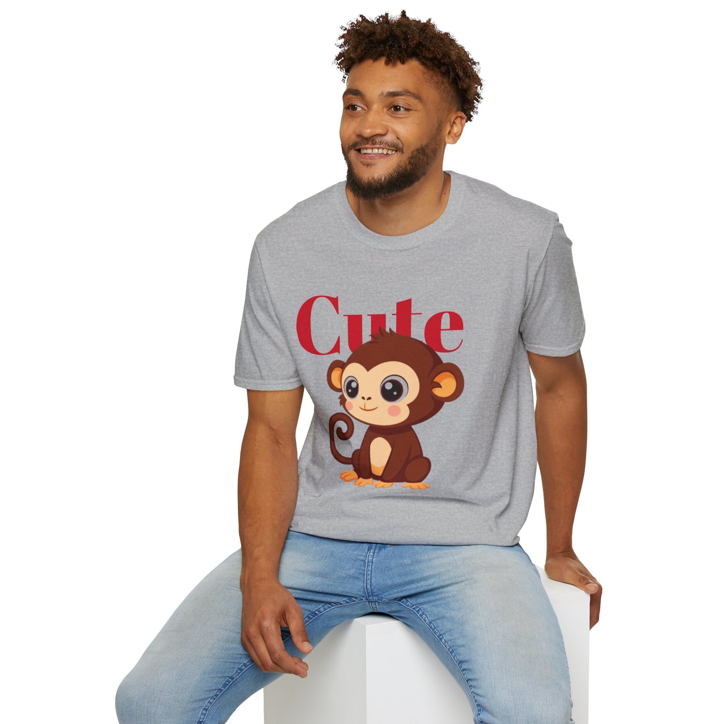 Cute Monkey Unisex T-Shirt, Animal Lover Gift, Fun Casual Wear, Kids Birthday Shirt, Playful Graphic Tee