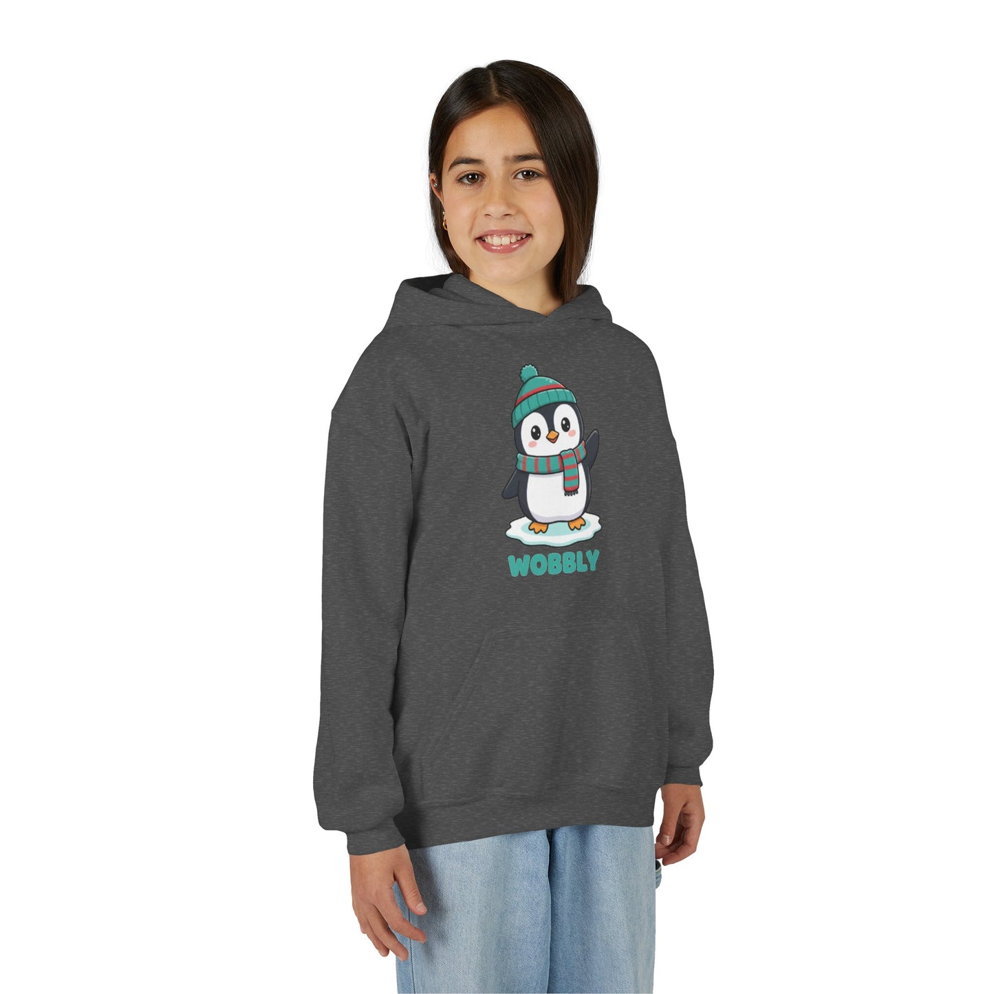 Wobbly Penguin Youth Hoodie