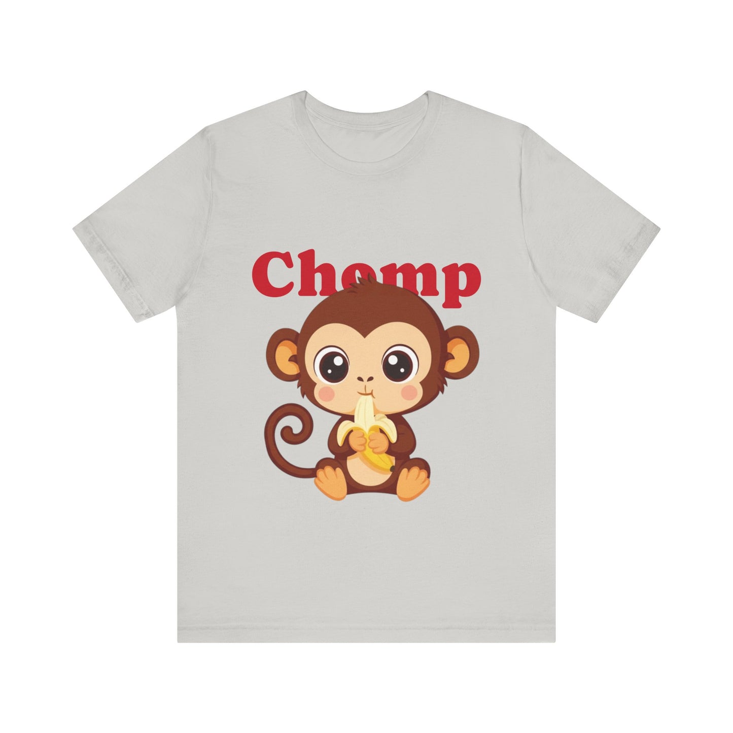 Cute Monkey Tee, Chomp Short Sleeve T-Shirt, Funny Animal Shirt, Unique Gift for Kids, Birthday Outfit, Fun Casual Wear