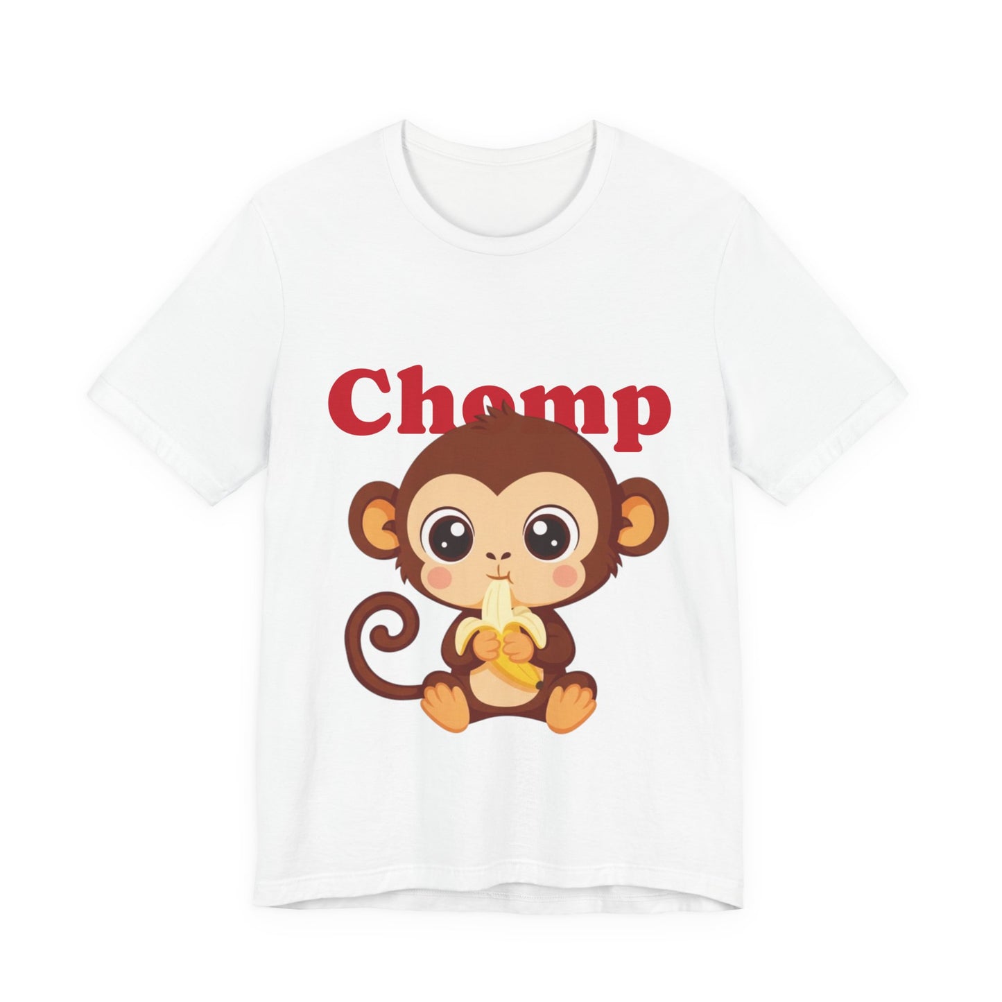 Cute Monkey Tee, Chomp Short Sleeve T-Shirt, Funny Animal Shirt, Unique Gift for Kids, Birthday Outfit, Fun Casual Wear