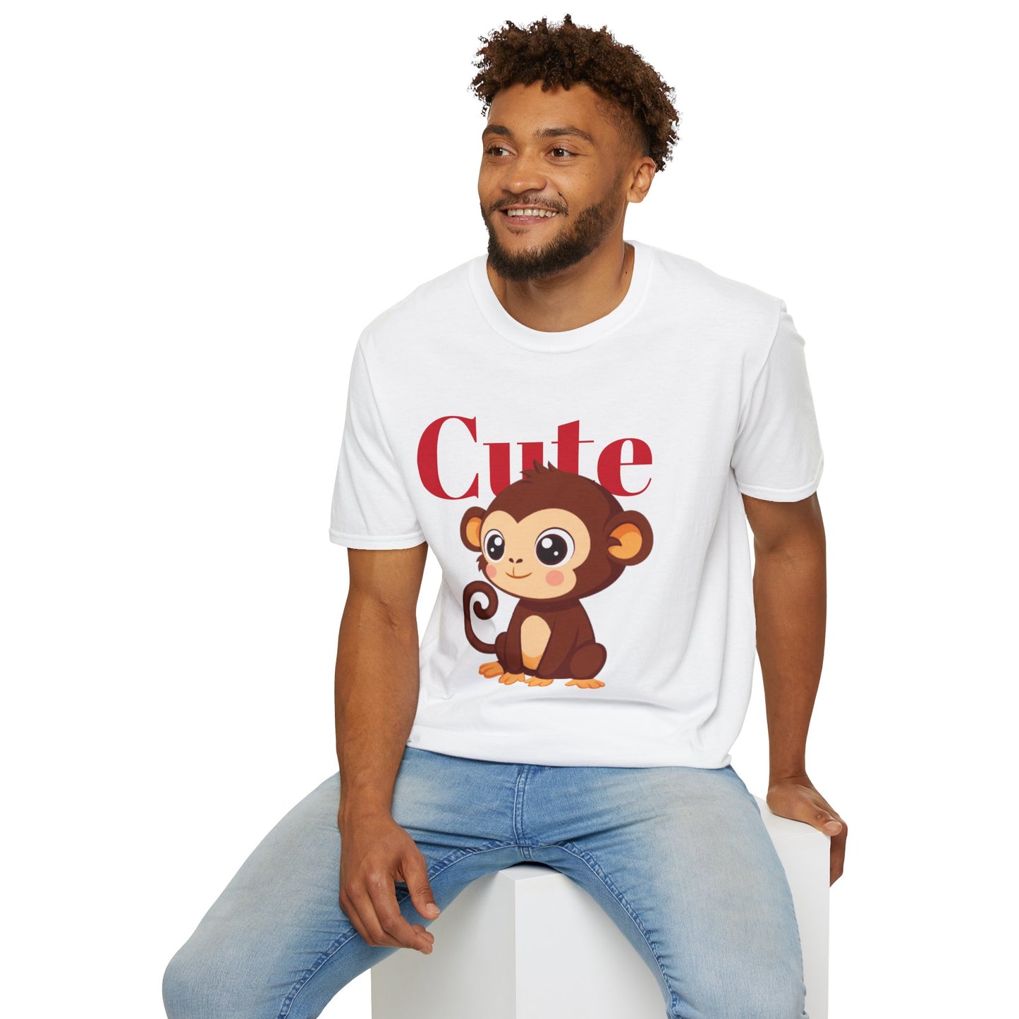 Cute Monkey Unisex T-Shirt, Animal Lover Gift, Fun Casual Wear, Kids Birthday Shirt, Playful Graphic Tee