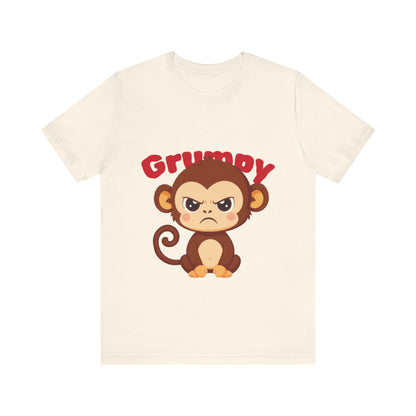 Grumpy Monkey T-Shirt | Fun Unisex Tee for Animal Lovers, Gifts for Kids, Birthday Apparel, Cute Casual Wear, Monkey Lover Gift
