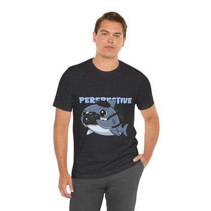 Camera Shark Tee, Fun Graphic T-Shirt for Photographers, Gift for Shark Lovers, Casual Wear, Unique Pet-Themed Apparel