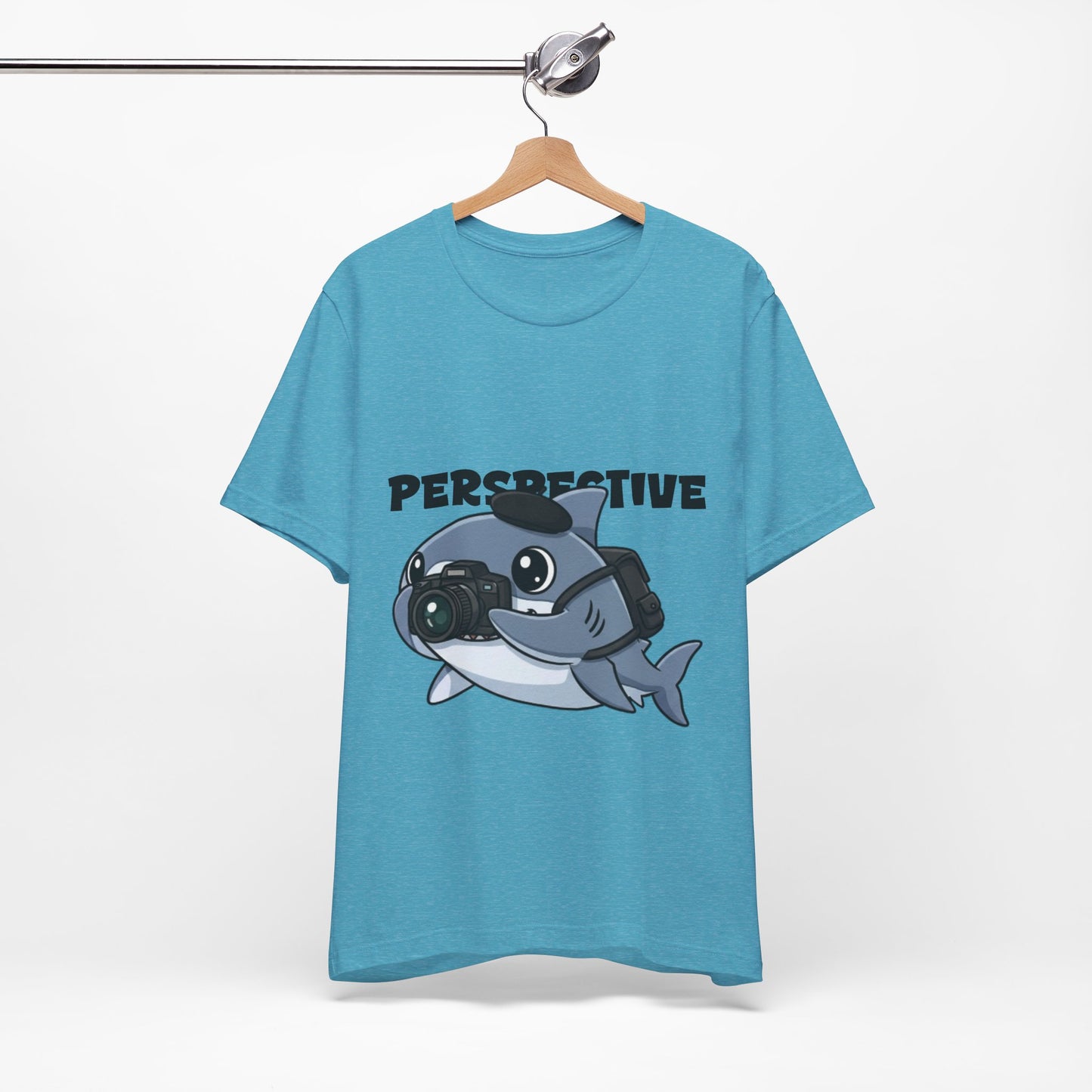 Camera Shark Tee, Fun Graphic T-Shirt for Photographers, Gift for Shark Lovers, Casual Wear, Unique Pet-Themed Apparel