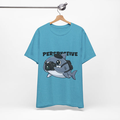 Camera Shark Tee, Fun Graphic T-Shirt for Photographers, Gift for Shark Lovers, Casual Wear, Unique Pet-Themed Apparel