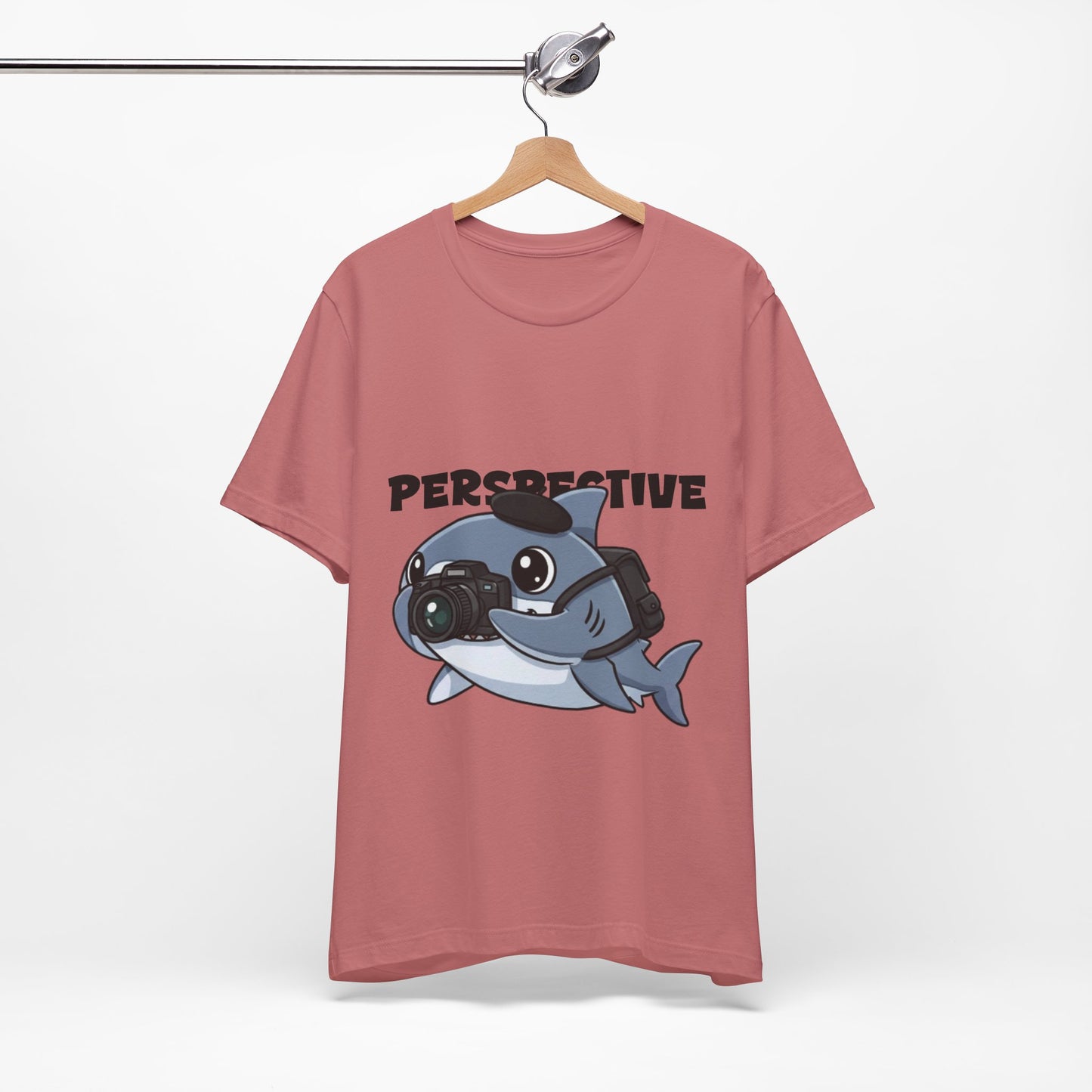 Camera Shark Tee, Fun Graphic T-Shirt for Photographers, Gift for Shark Lovers, Casual Wear, Unique Pet-Themed Apparel