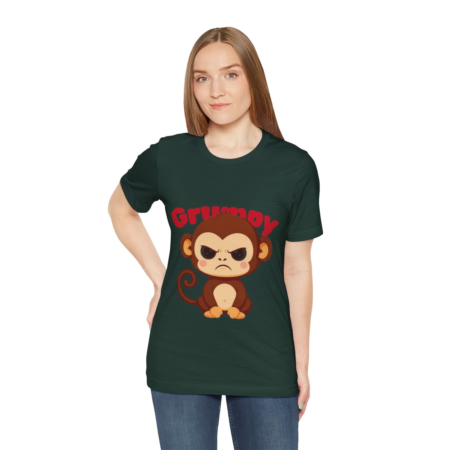 Grumpy Monkey T-Shirt | Fun Unisex Tee for Animal Lovers, Gifts for Kids, Birthday Apparel, Cute Casual Wear, Monkey Lover Gift