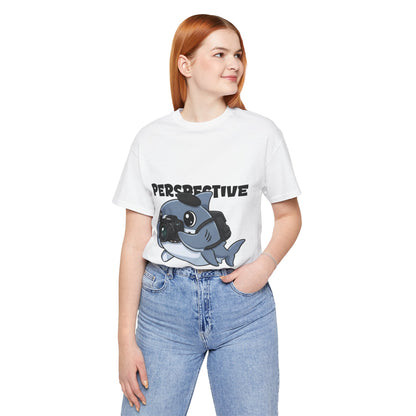Camera Shark Tee, Fun Graphic T-Shirt for Photographers, Gift for Shark Lovers, Casual Wear, Unique Pet-Themed Apparel