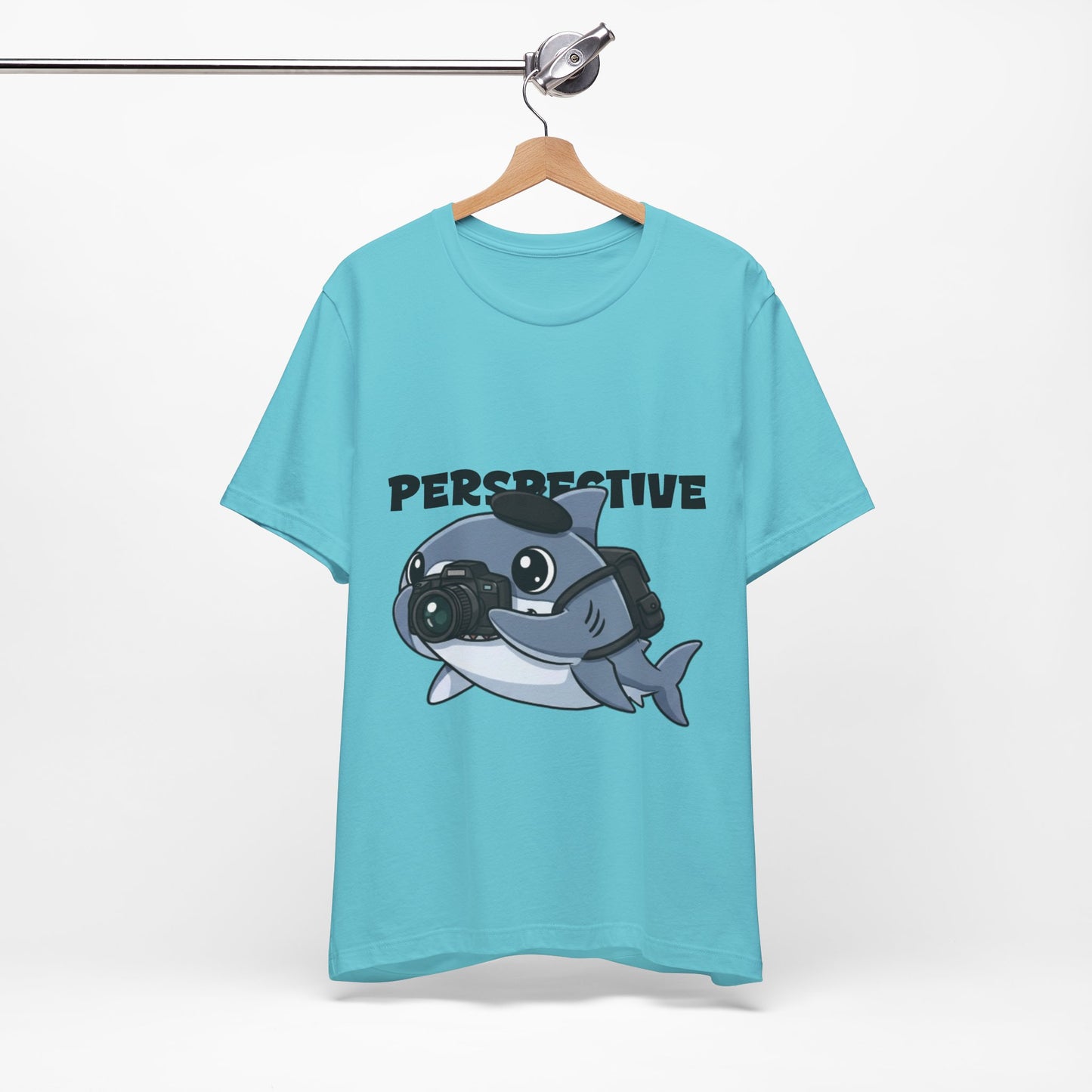 Camera Shark Tee, Fun Graphic T-Shirt for Photographers, Gift for Shark Lovers, Casual Wear, Unique Pet-Themed Apparel
