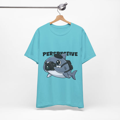 Camera Shark Tee, Fun Graphic T-Shirt for Photographers, Gift for Shark Lovers, Casual Wear, Unique Pet-Themed Apparel